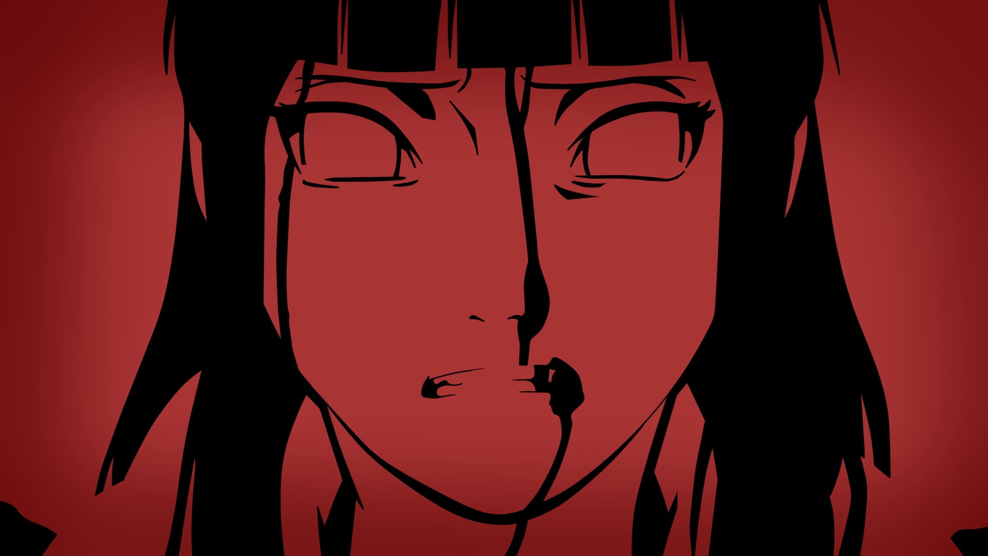hinata, midsection, red, studio shot, silhouette, front view, indoors, female likeness, human body part, close-up, people, 1080P, colored background, HD Wallpaper