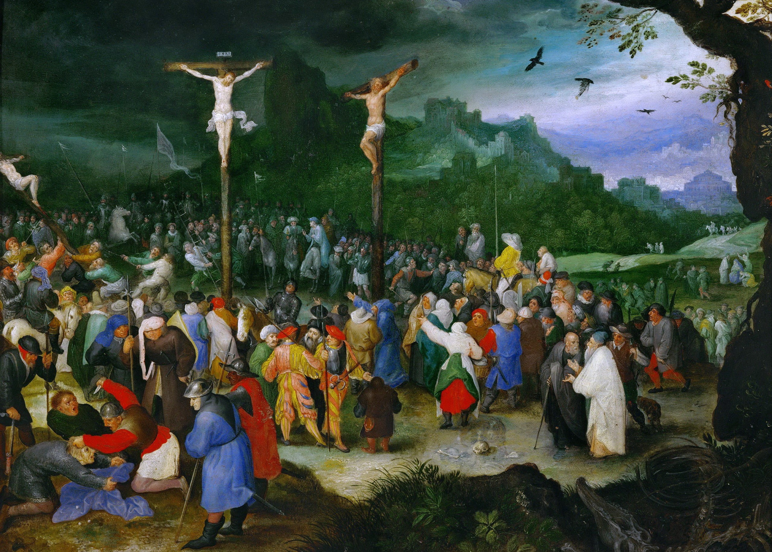 Jan Brueghel the elder, picture, 2K, The crucifixion, mythology, HD Wallpaper