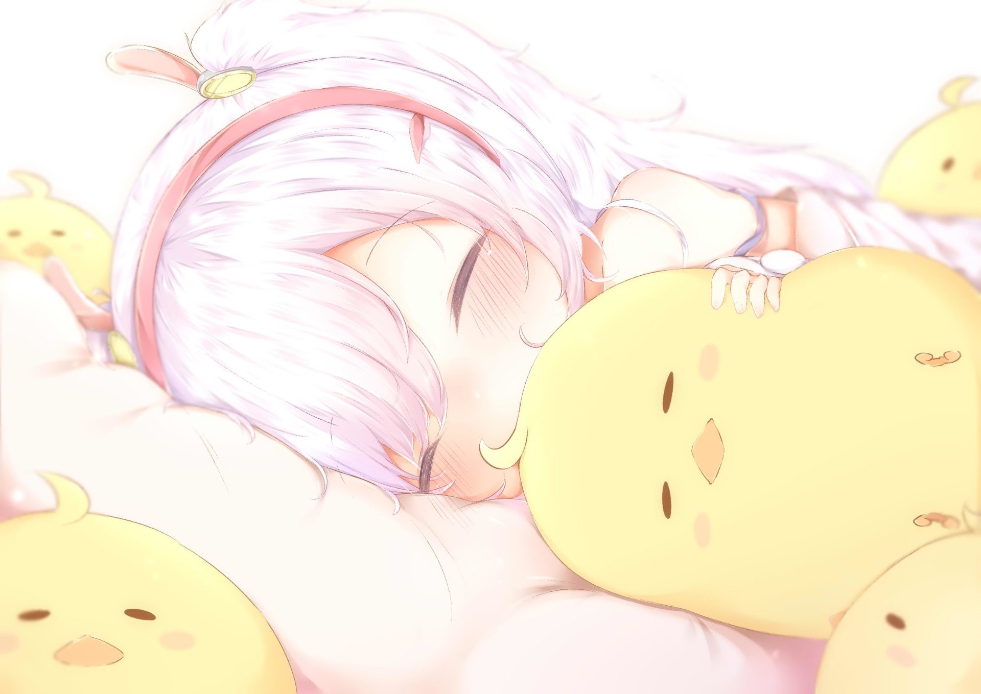 bed, Azur Lane, easter egg, Anime, pattern, animal, relaxation, no people, holiday, 1080P, easter, yellow, egg, food, still life, food and drink, animal themes, HD Wallpaper
