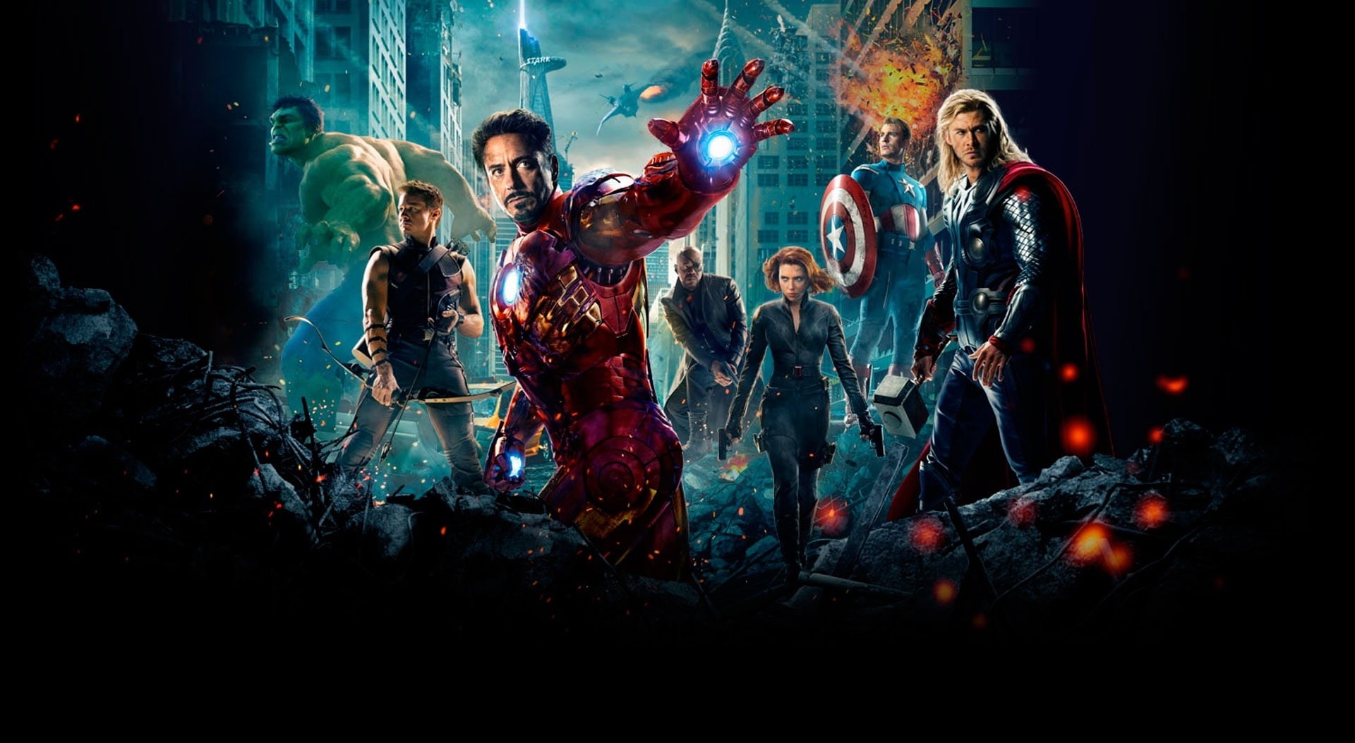 arms raised, smoke - physical structure, nick fury, females, water, Movies, night, illuminated, 1080P, Hawkeye, avengers, nature, captain america, HD Wallpaper