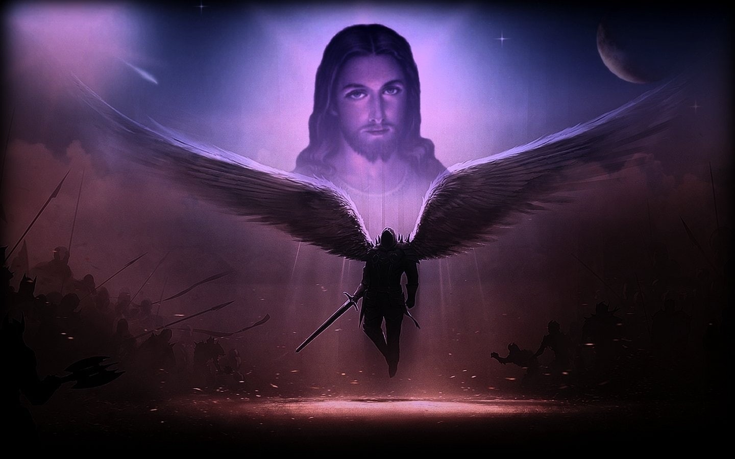 Christ, Religious, Jesus, Warrior, 720P, Angel, God, Artistic, HD Wallpaper