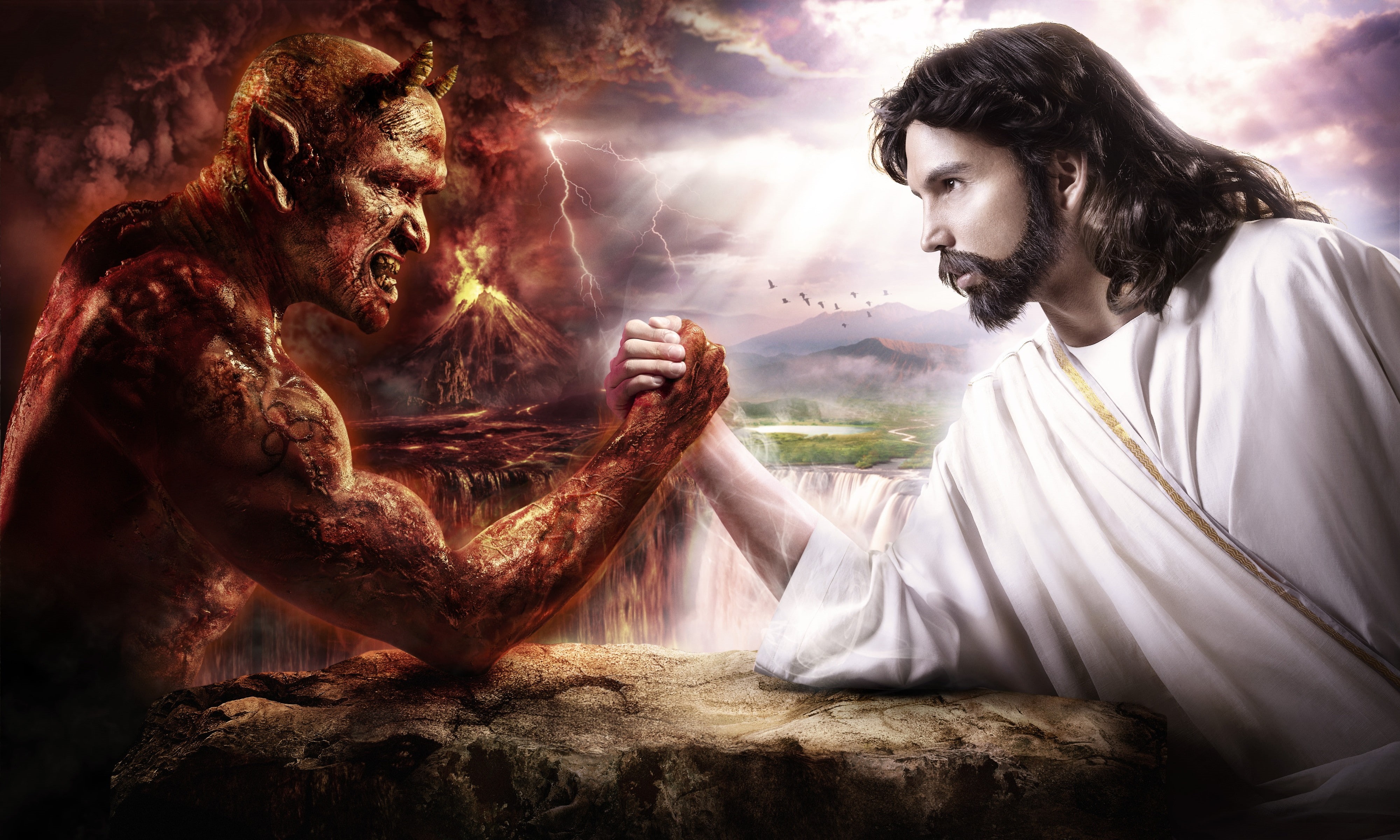 4K, michael, 4001x2400 px, x, jordan, art, hd, satan, digital, digital art, people, px, God, HD Wallpaper