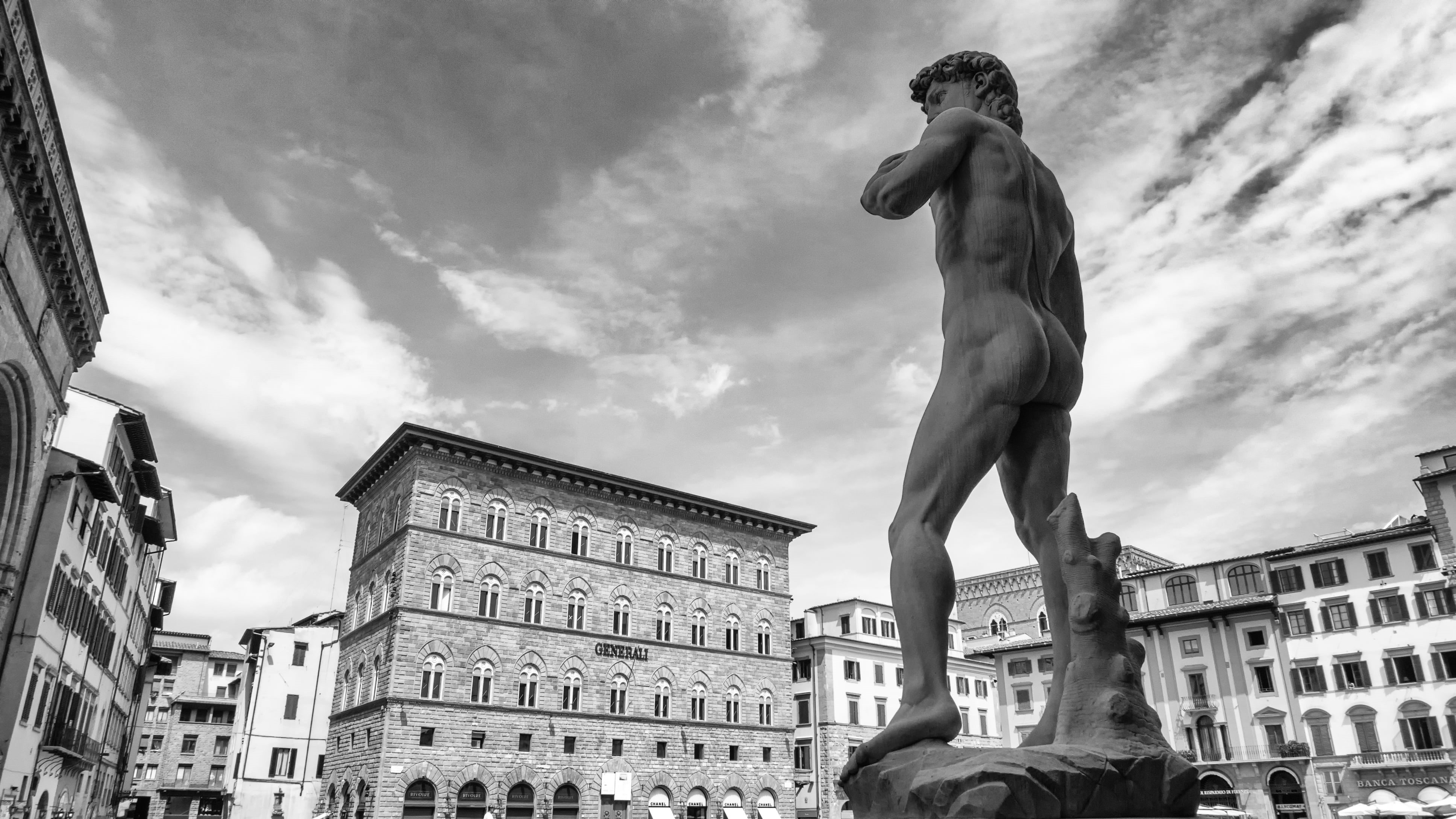 male likeness, representation, human representation, buildings, square, photo, history, fine art statue, stone, art and craft, male, female likeness, tuscany, HD Wallpaper