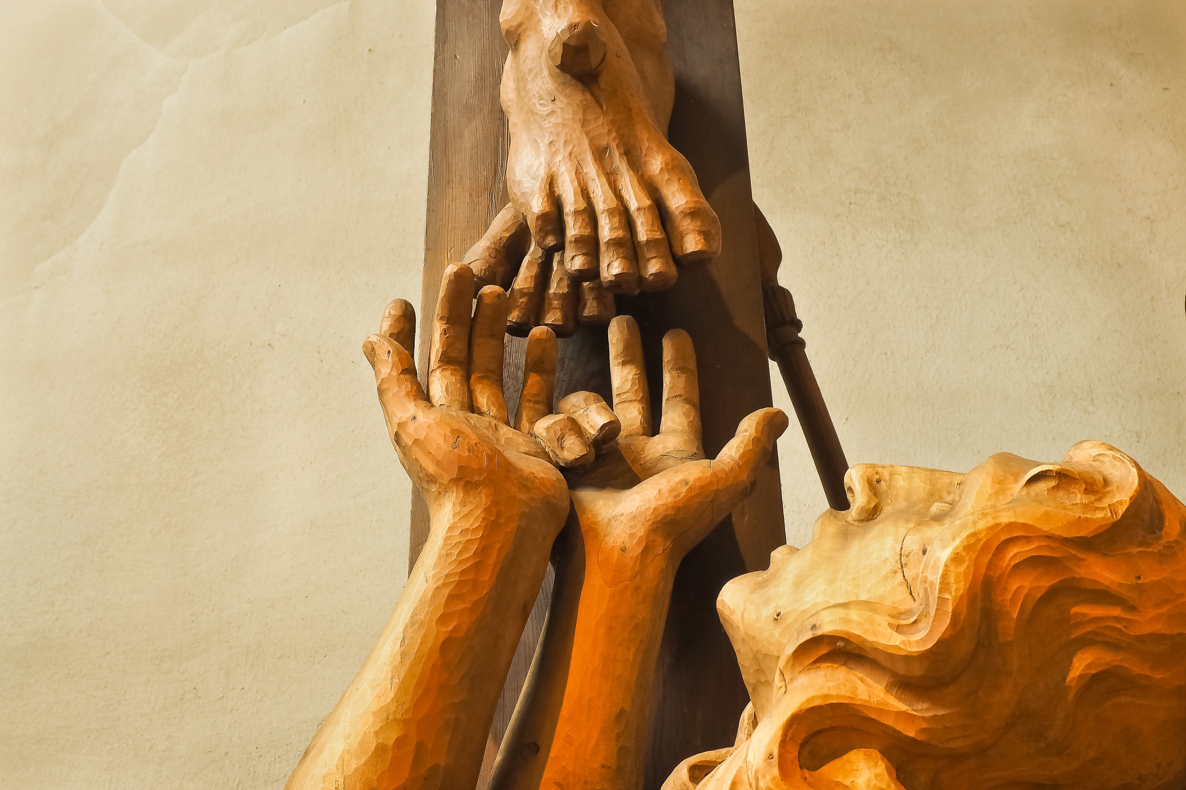 human body part, düsseldorf, art, religious, outdoors, figure, house of worship, art and craft, cross, close-up, 4K, wall - building feature, christianity, HD Wallpaper
