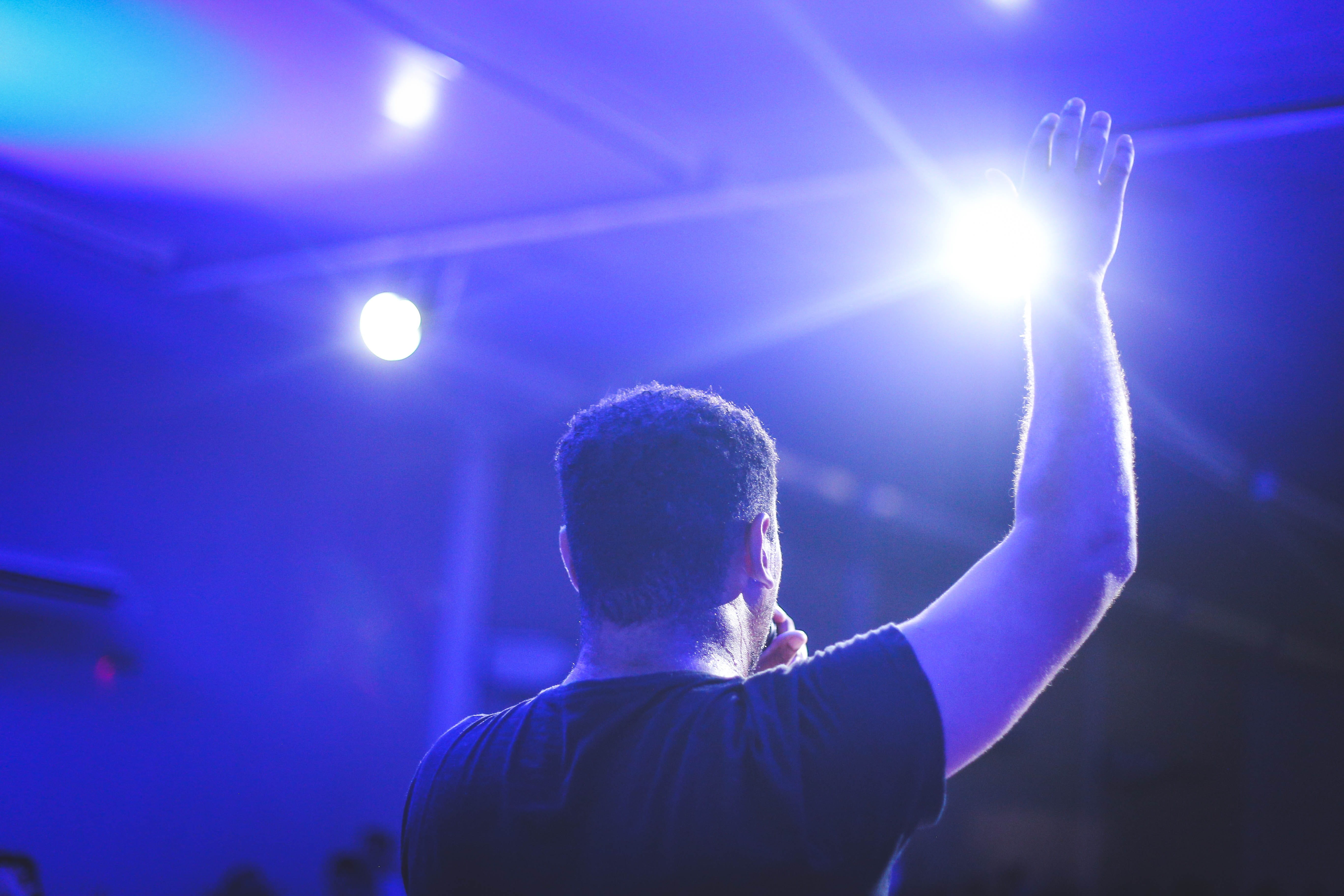 arts culture and entertainment, one person, bible, god, religion, back lit, stage light, stage, gospel, men, performance, stage - performance space, human limb, HD Wallpaper