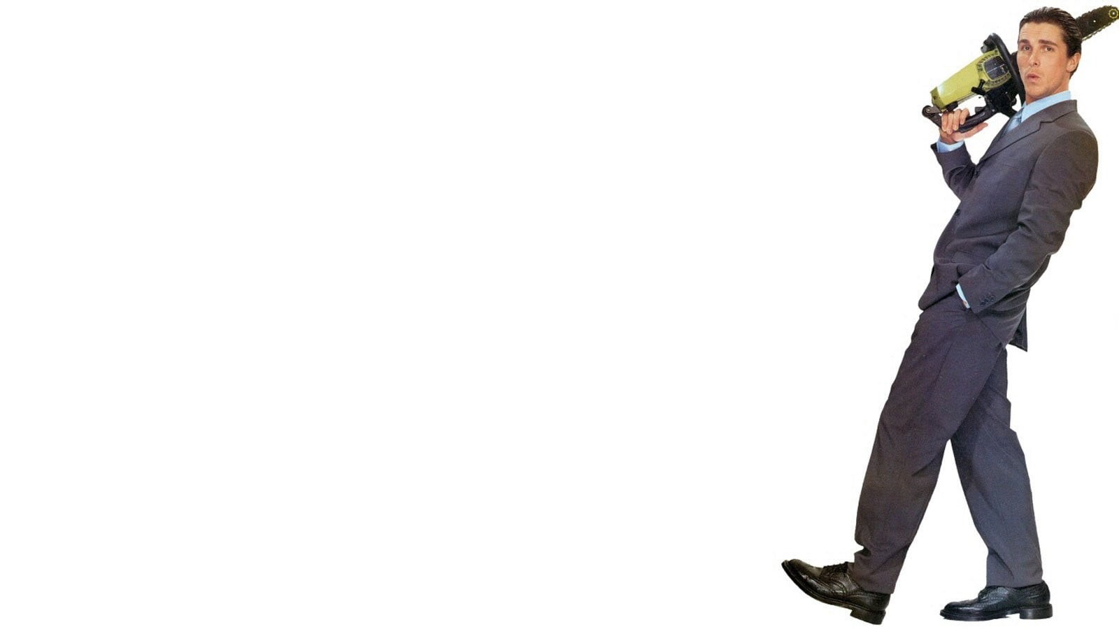 well-dressed, Christian Bale, full suit, chainsaws, side view, business, studio shot, standing, suit, 720P, formalwear, technology, suits, christian, full length, HD Wallpaper