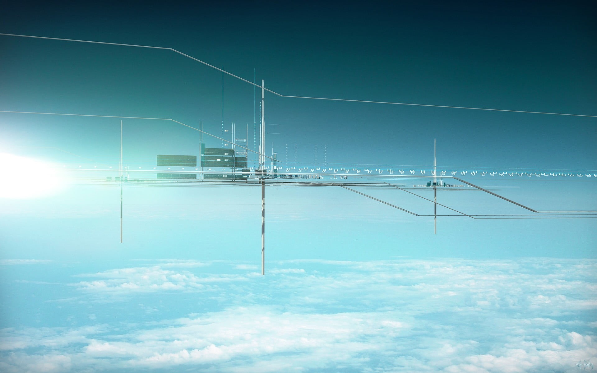 space station, station, power line, nature, electrical equipment, environment, sky, science fiction, copy space, beauty in nature, lighting equipment, outdoors, HD Wallpaper