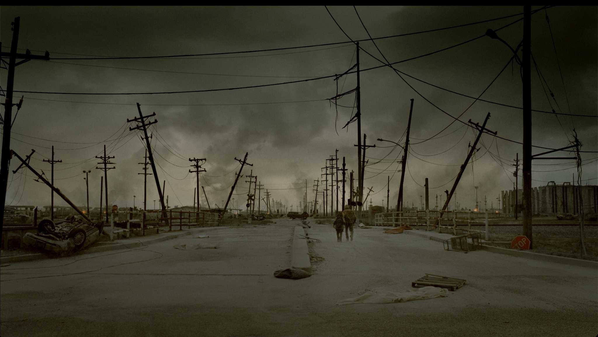 telephone line, power supply, no people, building exterior, sky, pollution, architecture, street, electricity, electricity pylon, technology, complexity, HD Wallpaper