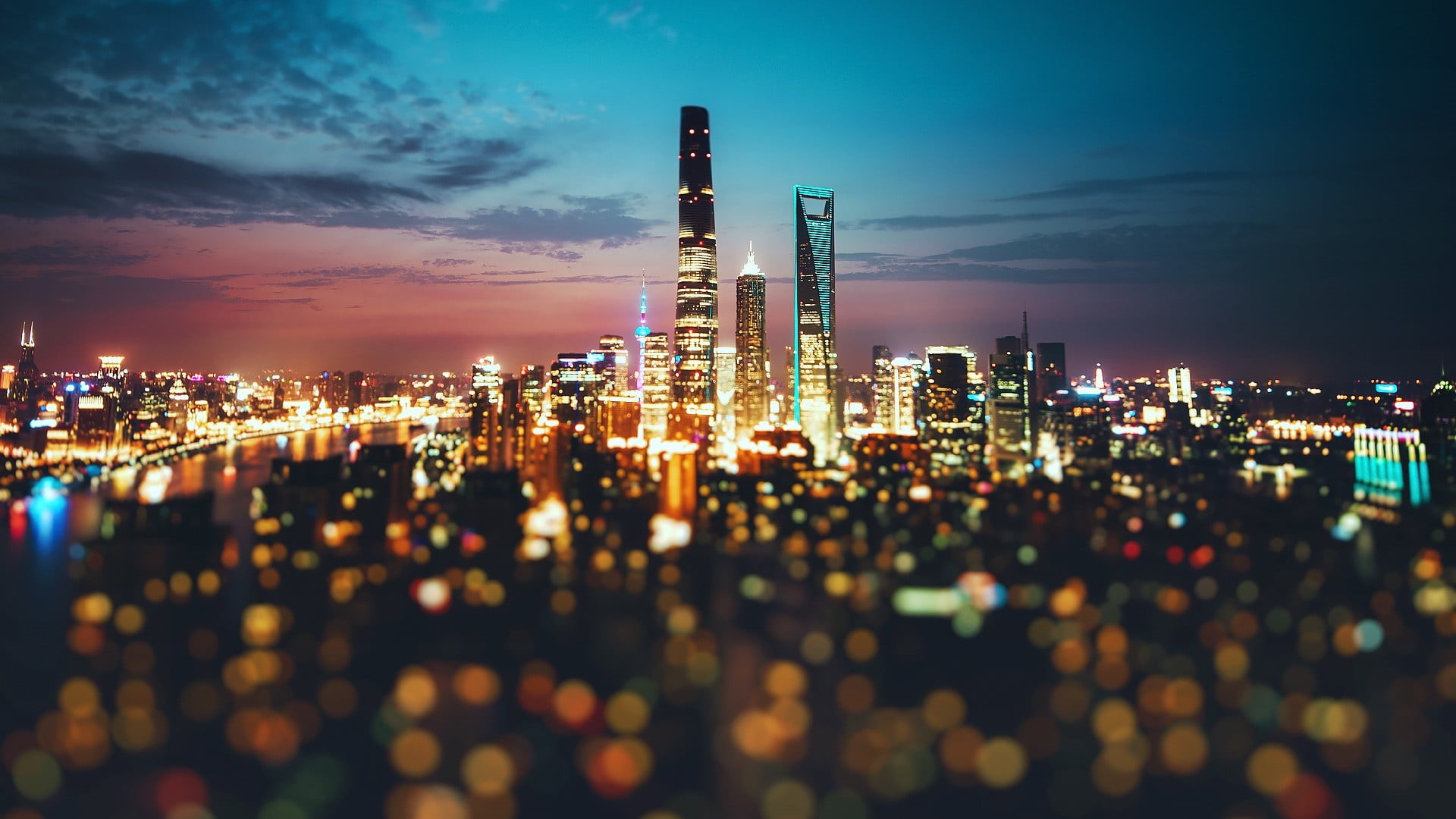 cloud - sky, time, lighting Equipment, nature, city, finance, harbor, fuel and power generation, sea, downtown District, travel, tall - high, asia, blue, HD Wallpaper