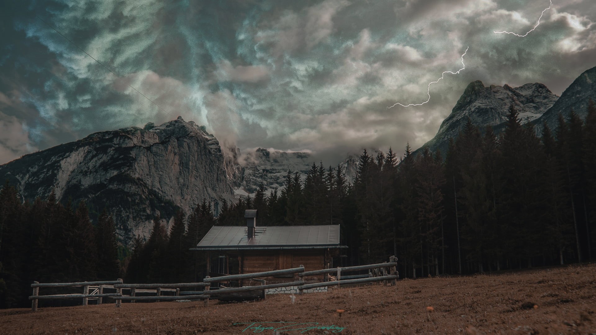 land, cloud - sky, mountain, photo manipulation, tranquil scene, no people, 1080P, beauty in nature, power in nature, architecture, built structure, brown, HD Wallpaper