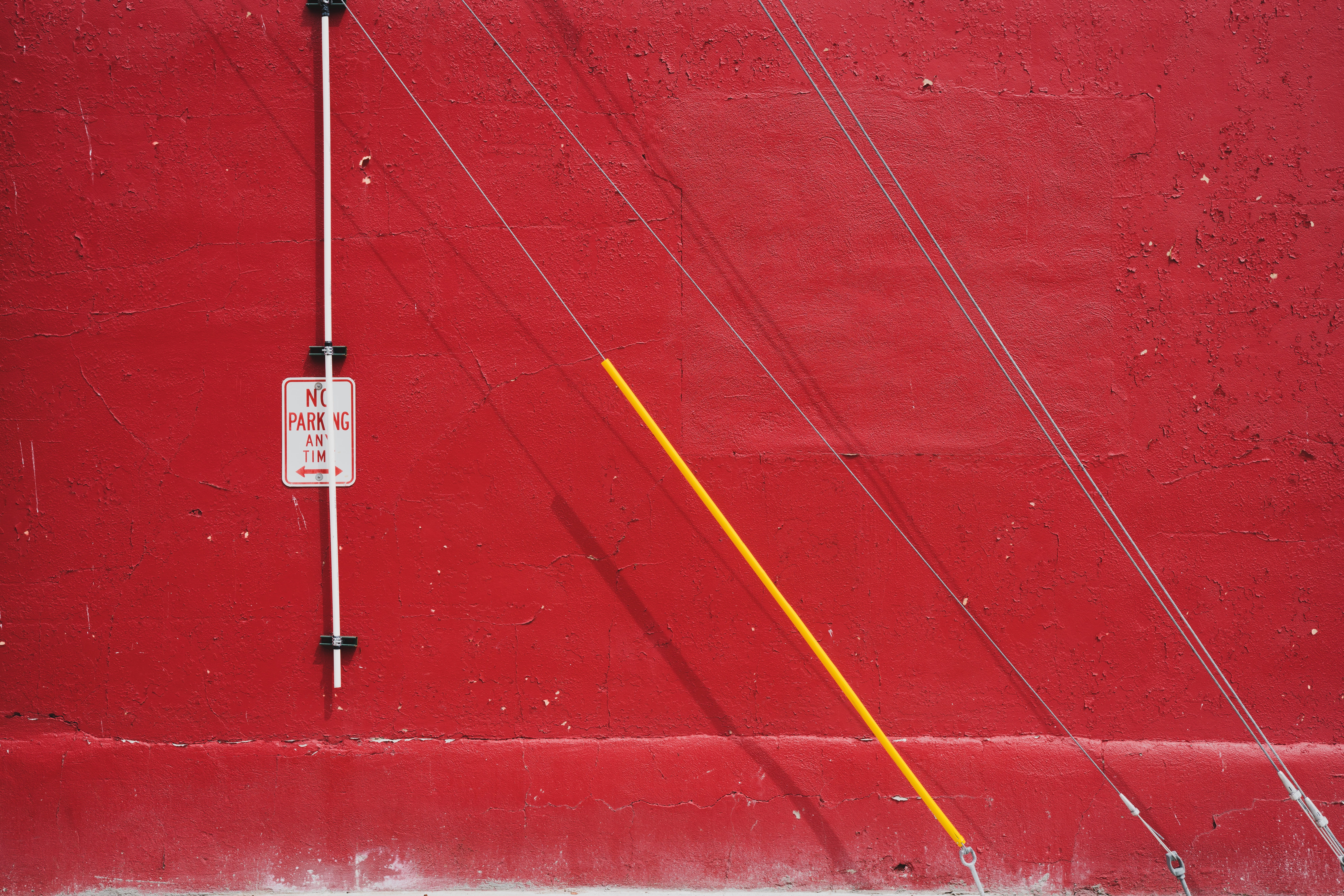 nature, built structure, warning sign, wire, 8K, abstract, full frame, security, geometry, urban, pipe, gray, metal, high angle view, connection, no parking, HD Wallpaper