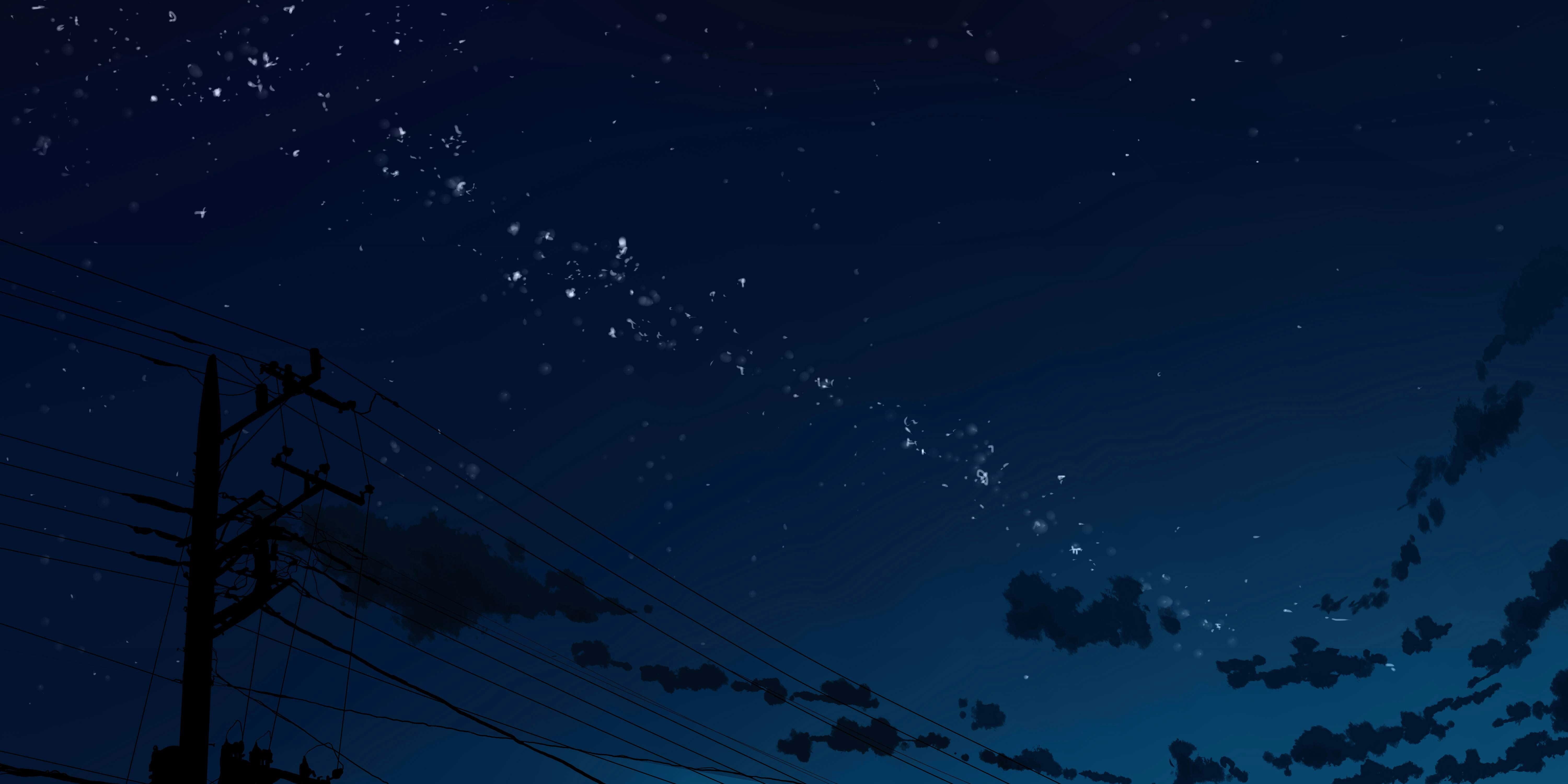 star - space, night, 5K, star field, electricity, artwork, no people, power line, technology, sky, connection, star, scenics - nature, low angle view, HD Wallpaper