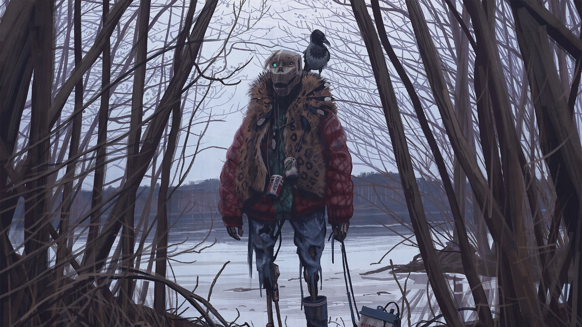 bare tree, branch, disguise, nature, art and craft, no people, mask, 1080P, front view, human representation, low angle view, outdoors, representation, HD Wallpaper