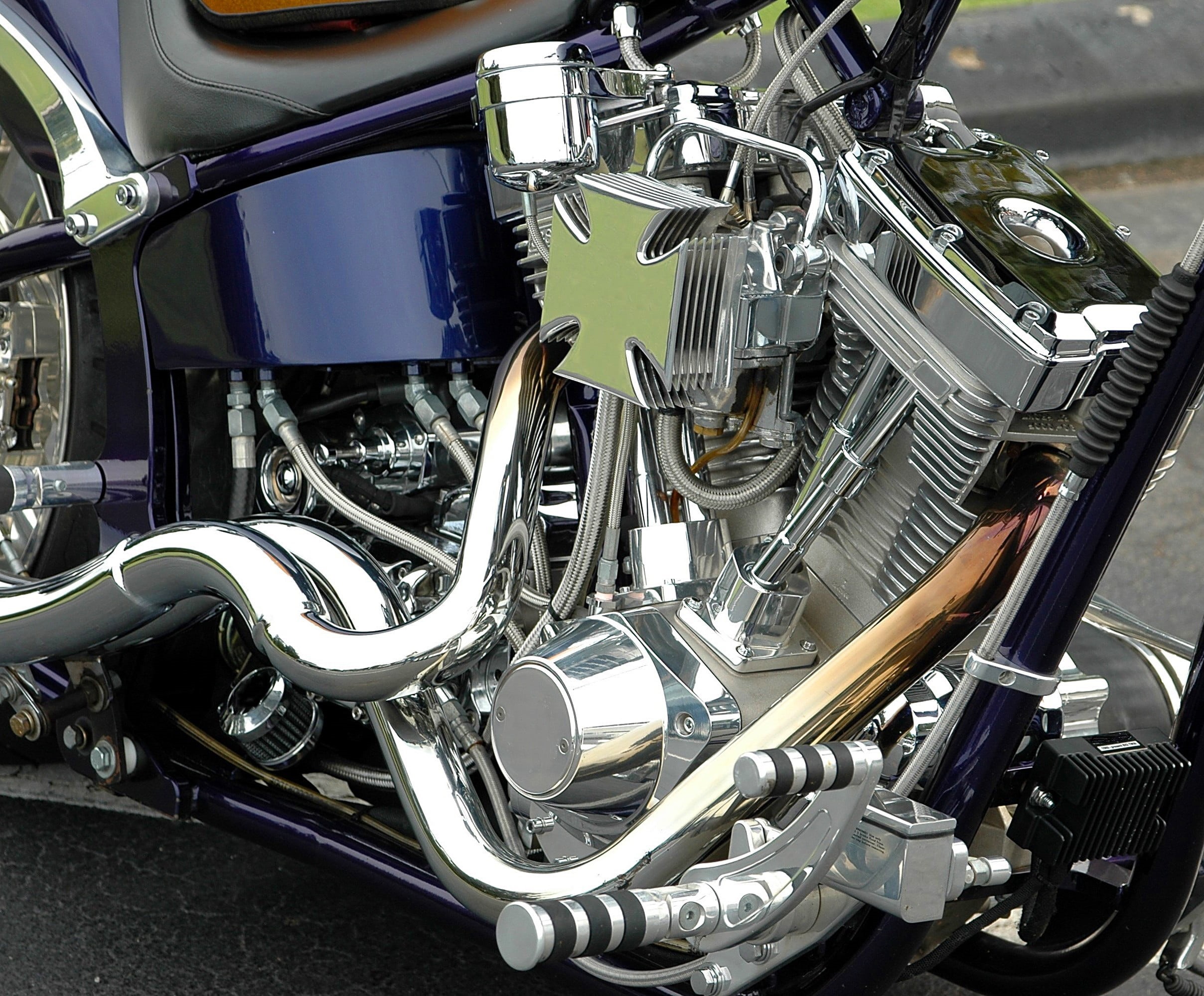 close-up, parts, silver colored, car, industry, show, motorcycle, engine, motorbike, drive, day, cylinder, land Vehicle, chrome, style, metal, intake, vehicle, HD Wallpaper