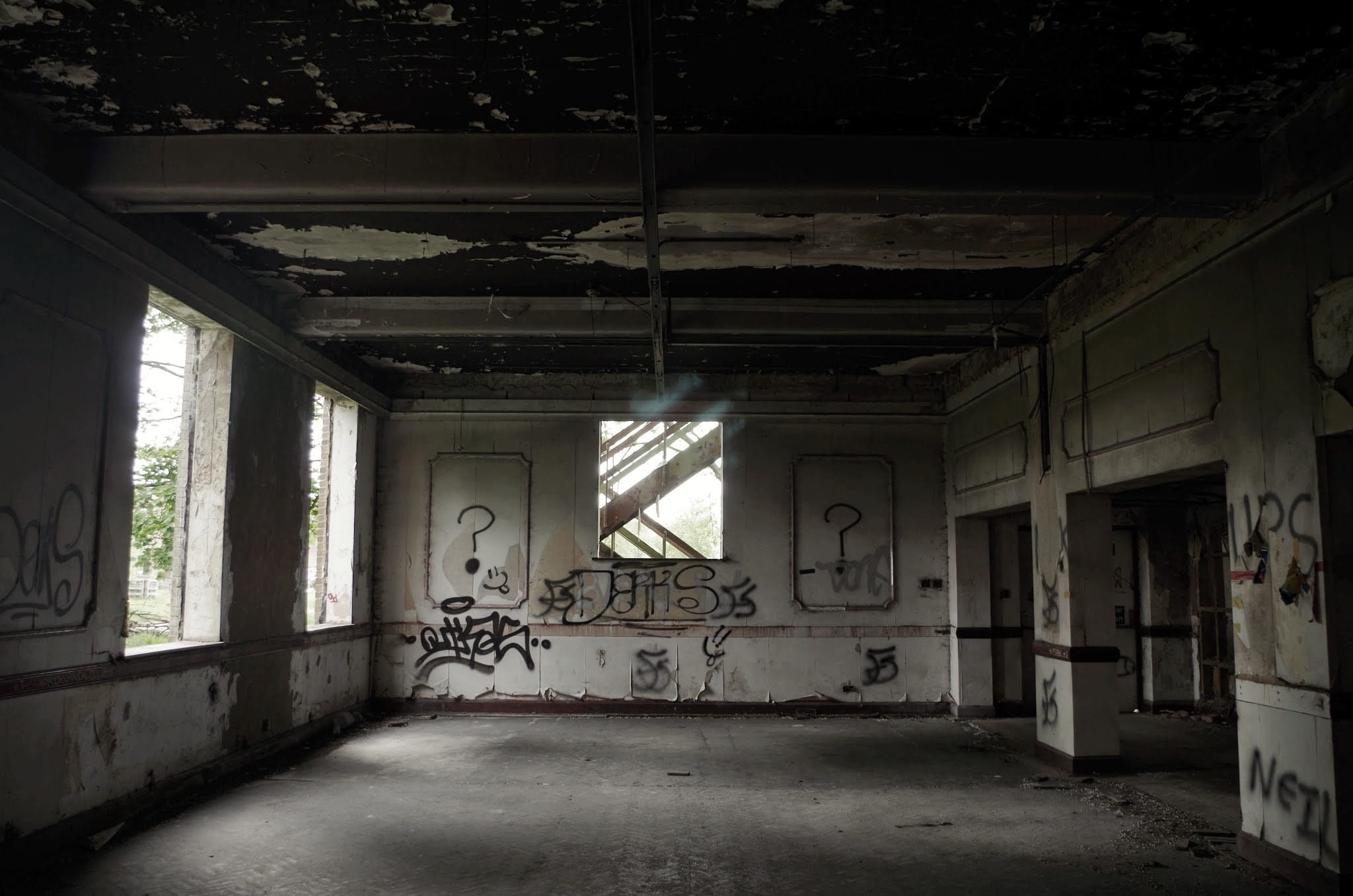 deserted, destruction, Industry, structure, building, bad Condition, ruined, architectural column, Bu, abandon, decay, decline, vandalism, indoors, old, HD Wallpaper