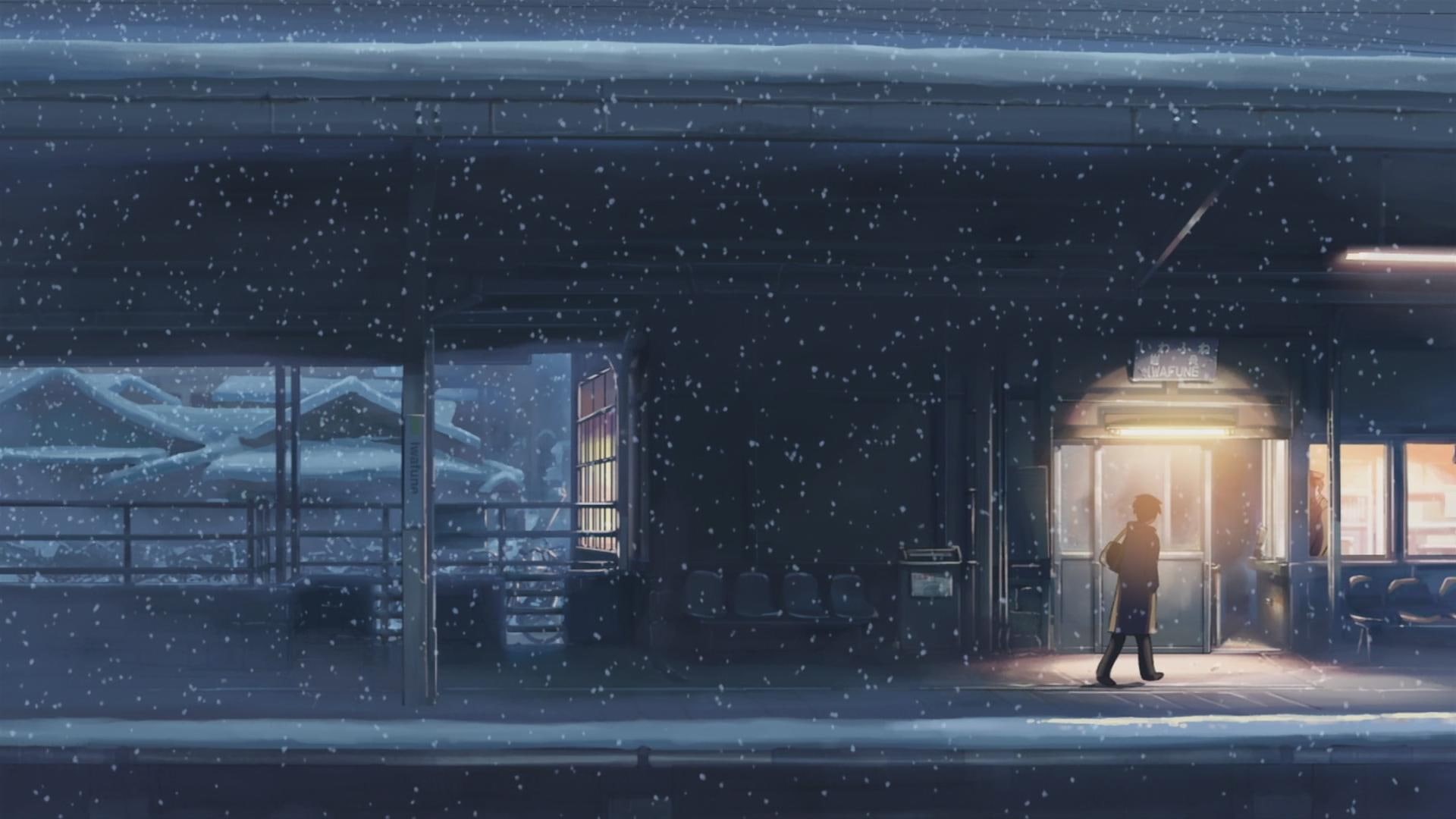 walking alone, 1080P, walking, per, second, centimeters, alone, anime, house, makoto shinkai, shinkai, snow, 5 centimeters per second, makoto, winter, HD Wallpaper