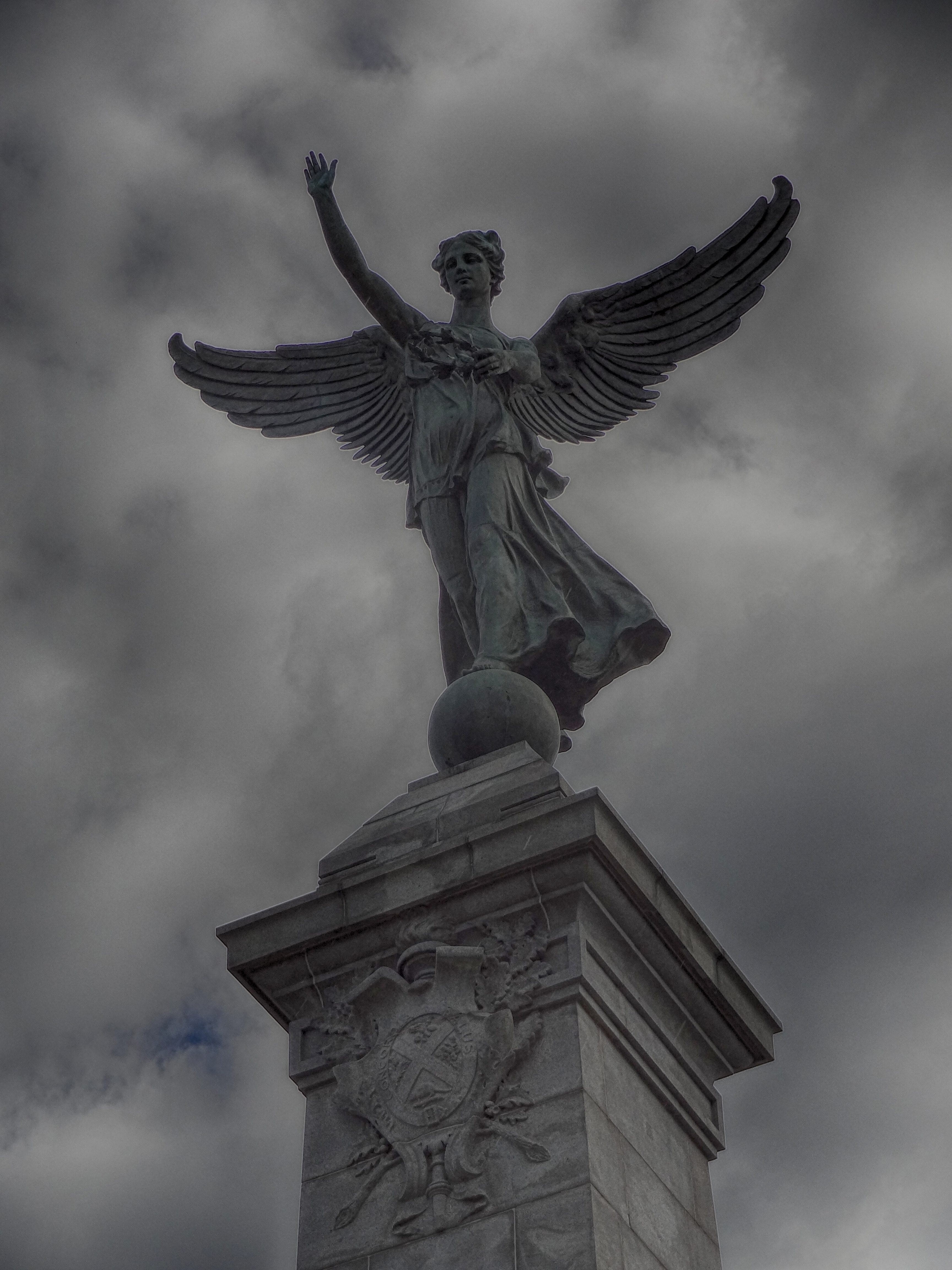 art and craft, outdoors, monument, day, sculpture, spirituality, heaven, freedom, creativity, female, statue, 4K, symbol, human representation, religion, Phone HD Wallpaper