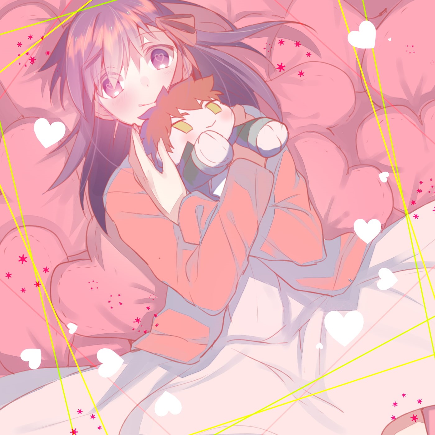 adult, white background, girls, Shirou Emiya, young adult, representation, indoors, digital composite, Fate/Stay Night, pattern, hair, anime girls, Fate Series, Phone HD Wallpaper