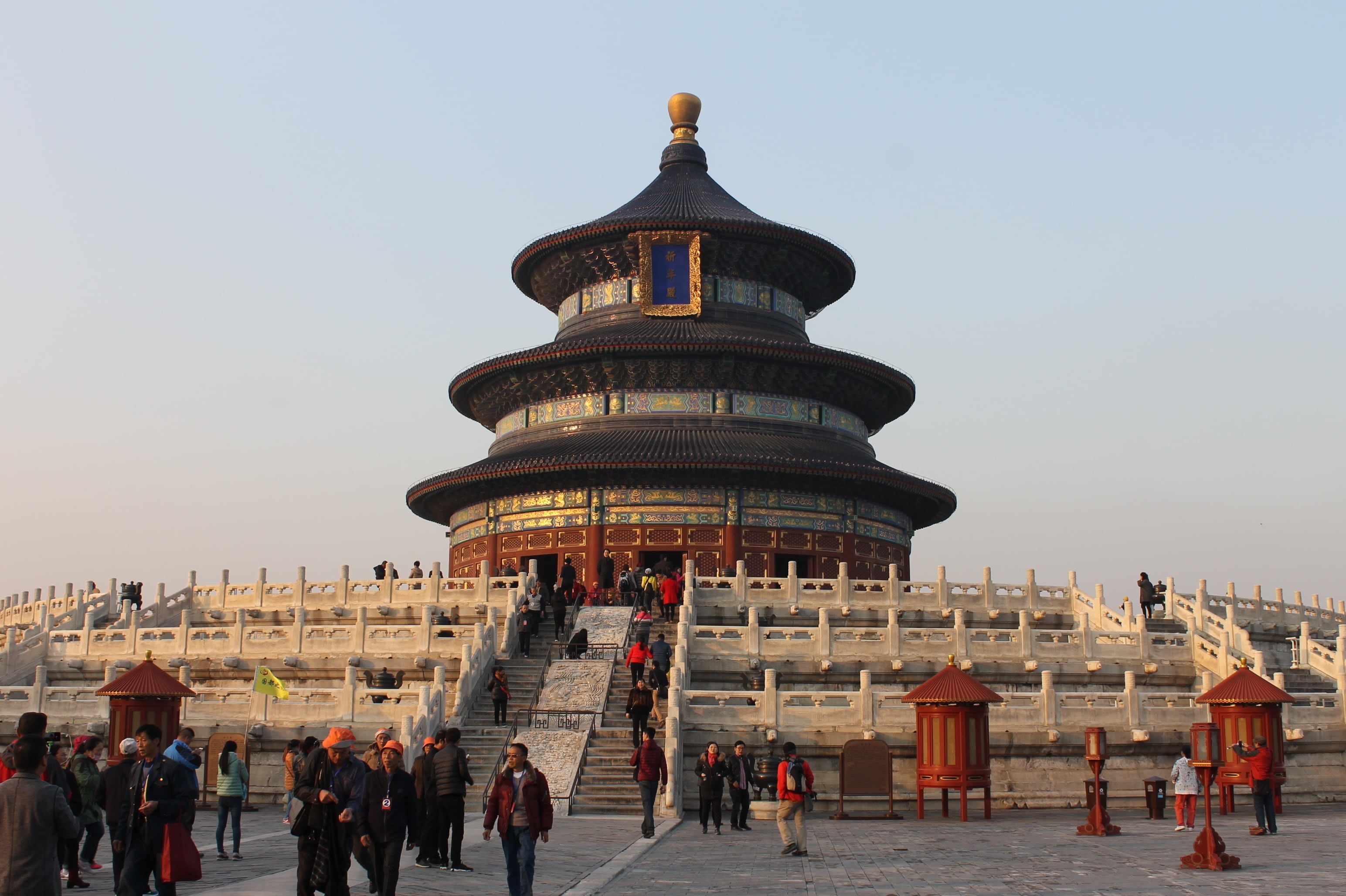 near, walking, china - East Asia, dome, city, the past, travel, nature, grey, daytime, black, famous Place, red, altar of heaven, east Asian Culture, architecture, HD Wallpaper