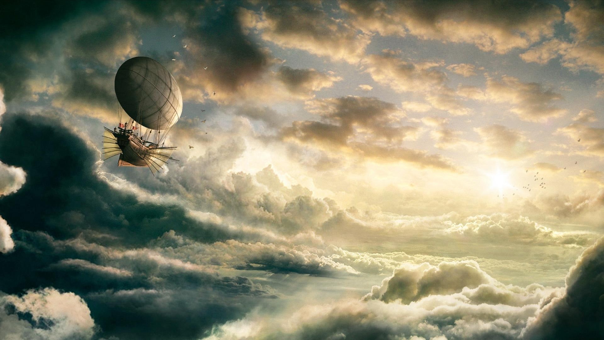 skyphoenixx1, horizon, picture, 1080P, nice, amazing, fantastic, sky, pretty, beautiful, flight, zeppelin, HD Wallpaper