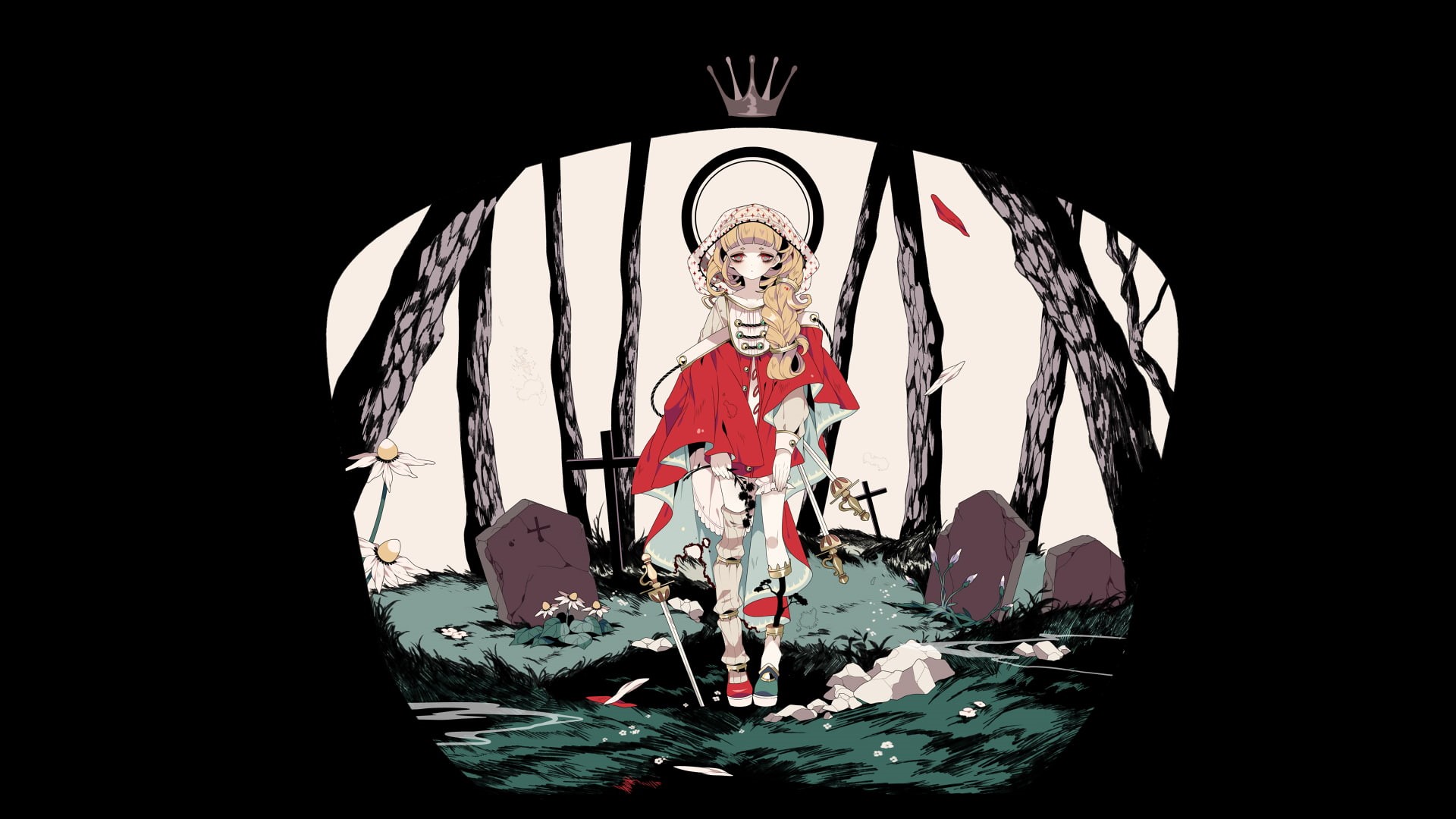 crown, representation, creativity, sculpture, architecture, celebration, Pixiv Fantasia, cemetery, male likeness, female likeness, indoors, close-up, festival, HD Wallpaper