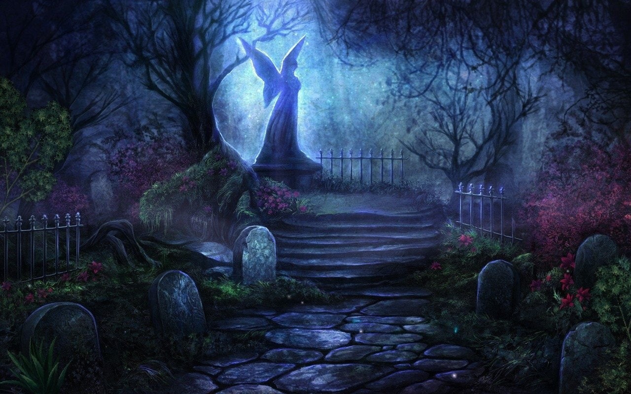 Fantasy, Graveyard, Angel, Cemetery, 720P, HD Wallpaper