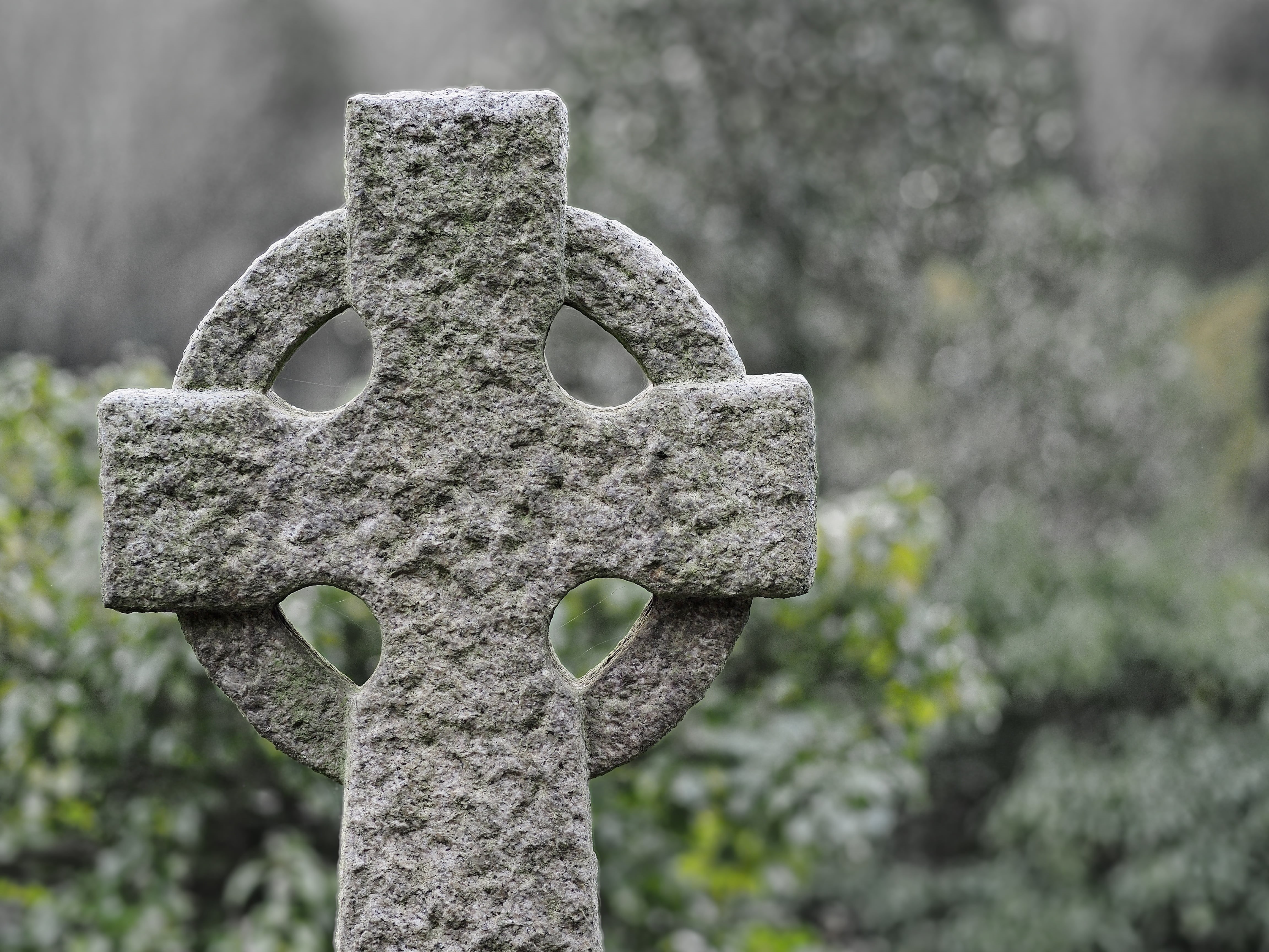 cemetery, graveyard, belief, concrete, religious, cross, focus on foreground, stone material, religion, grave, outdoors, lichen, gray, nature, symbol, tombstone, HD Wallpaper