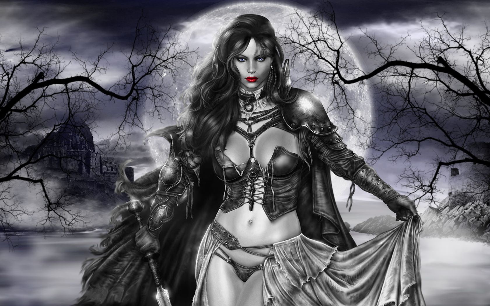 720P, horror, art, vampire, women, gothic, Dark, HD Wallpaper