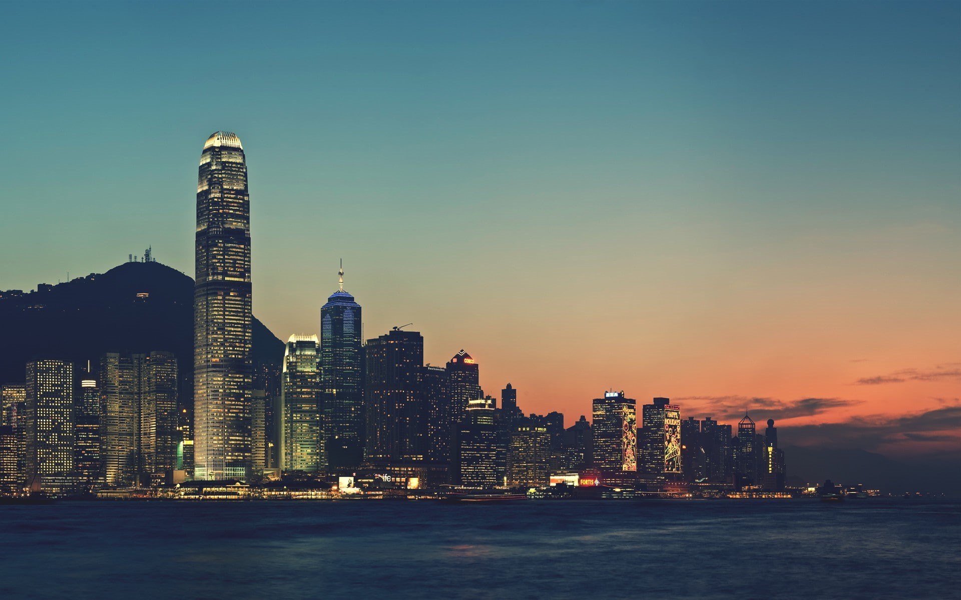 1080P, water, waterfront, Hong Kong, urban skyline, tower, city, photography, no people, built structure, sky, urban, nature, tall - high, building exterior, HD Wallpaper