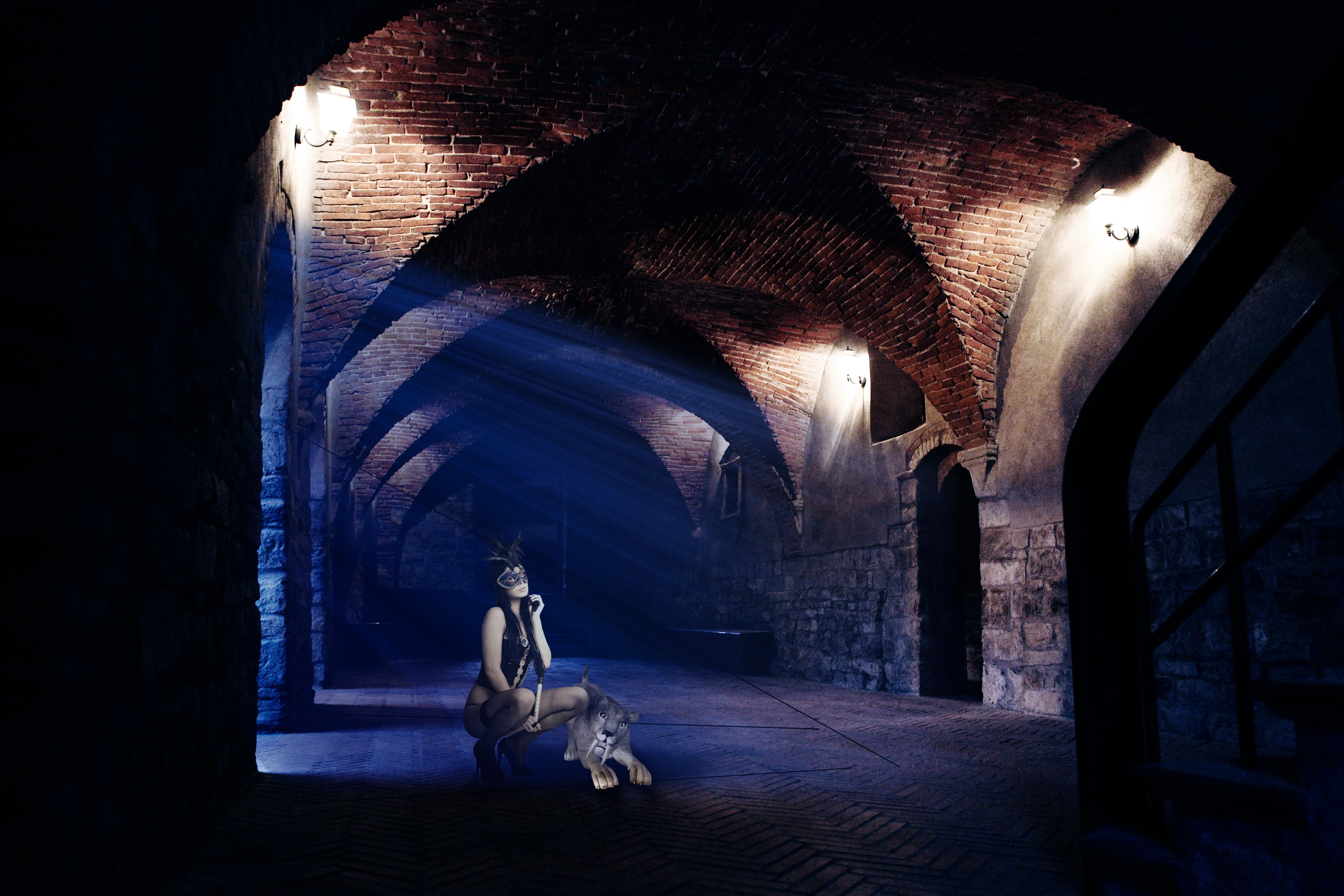 sculpture, halloween, architectural column, inside, art and craft, architecture, the witch, dark, midnight, wall - building feature, mask, surreal, woman, HD Wallpaper