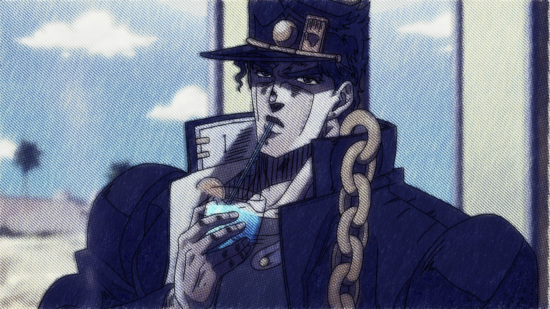 1080P, Anime, Jotaro Kujo, Jojos Bizarre Adventure, HD Wallpaper