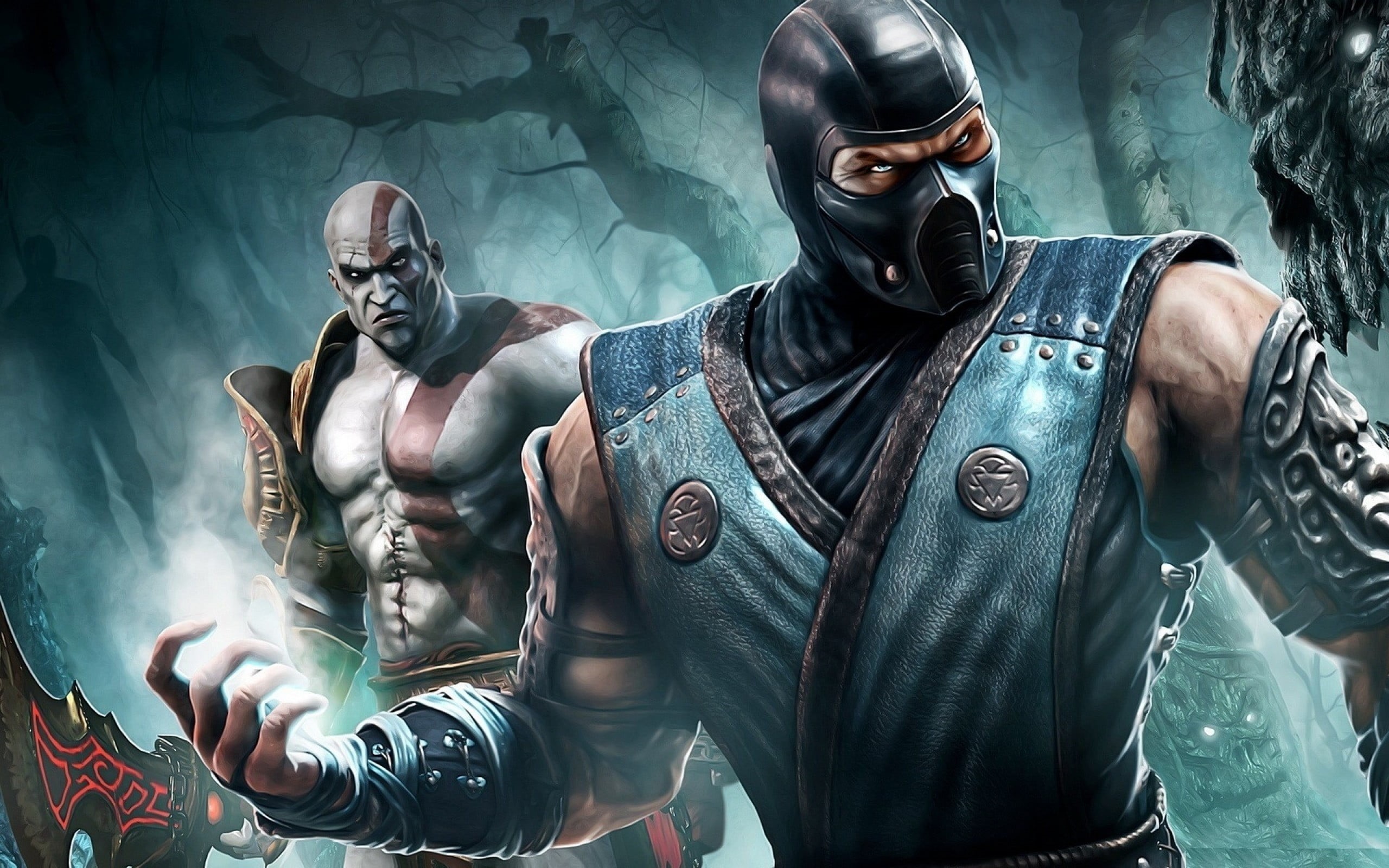 mortal, Kratos, protection, heroes, evil, kombat, adult, disguise, aggression, mask, spooky, digital, horror, headwear, government, Sub-Zero, Mortal Kombat, HD Wallpaper