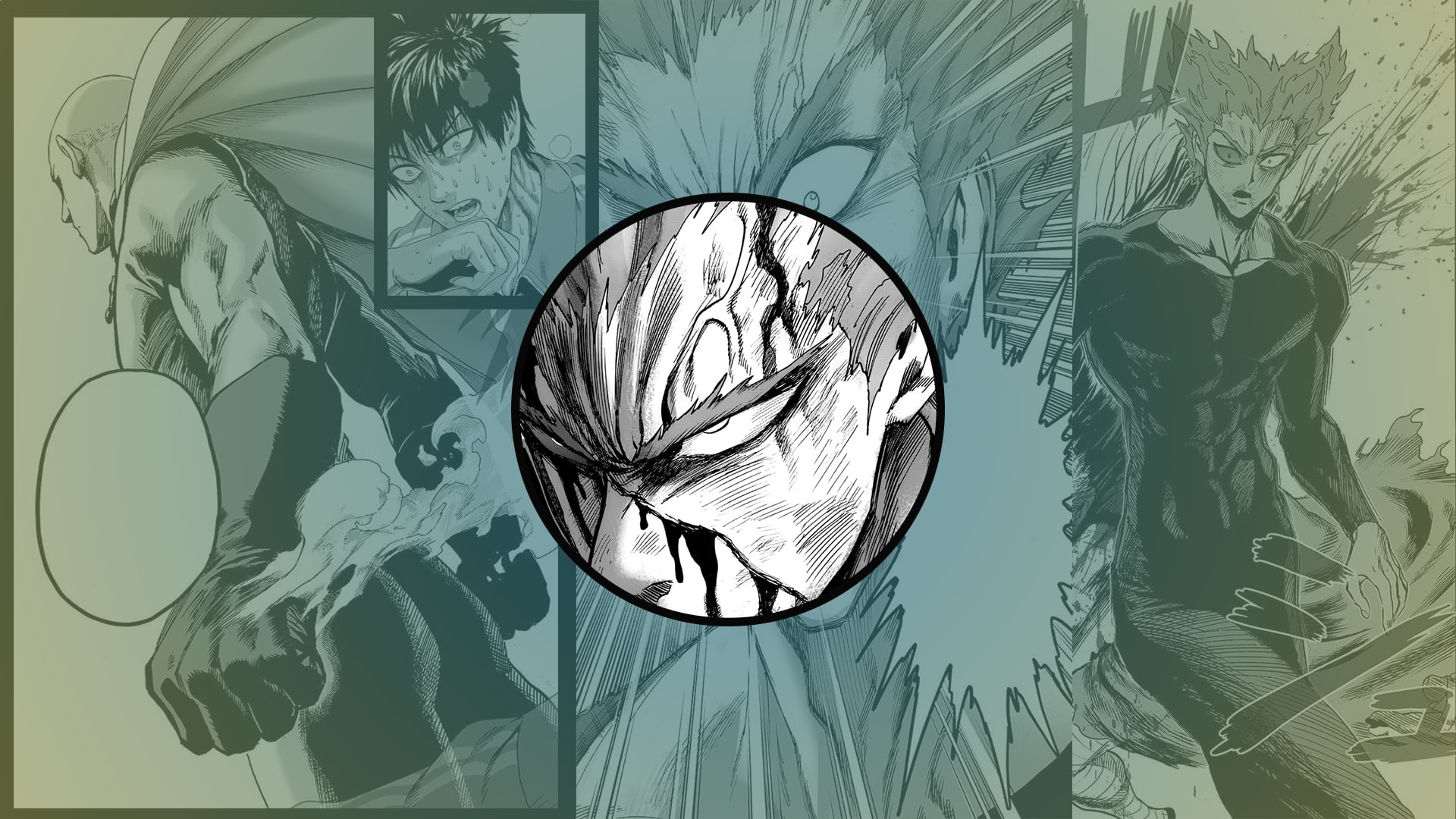 creativity, representation, floral pattern, pattern, green color, 1080P, close-up, art and craft, geometric shape, One-Punch Man, human representation, HD Wallpaper