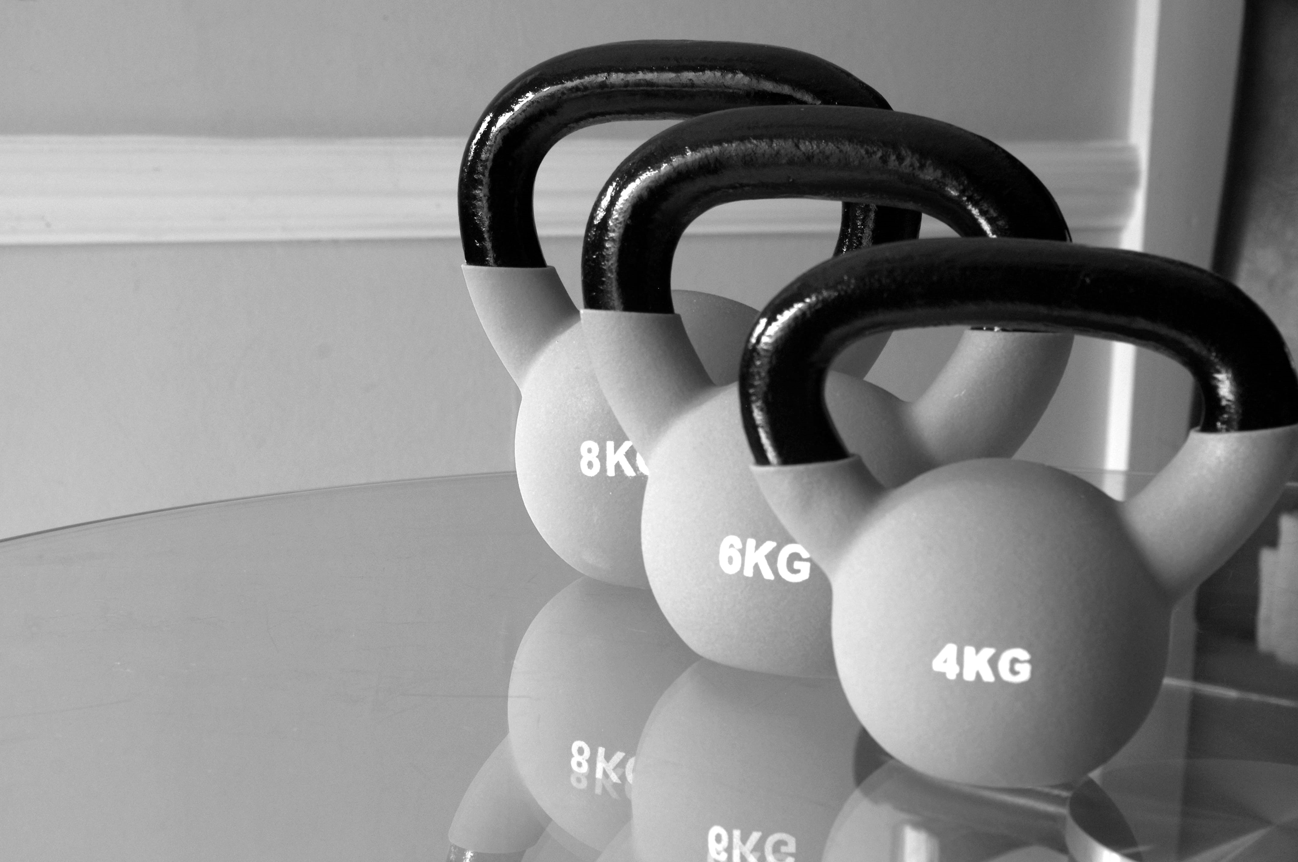 sports training, fitness, leisure, table, food, kettlebells, active, fit, healthy lifestyle, western script, training, reflection, shape, train, communication, HD Wallpaper
