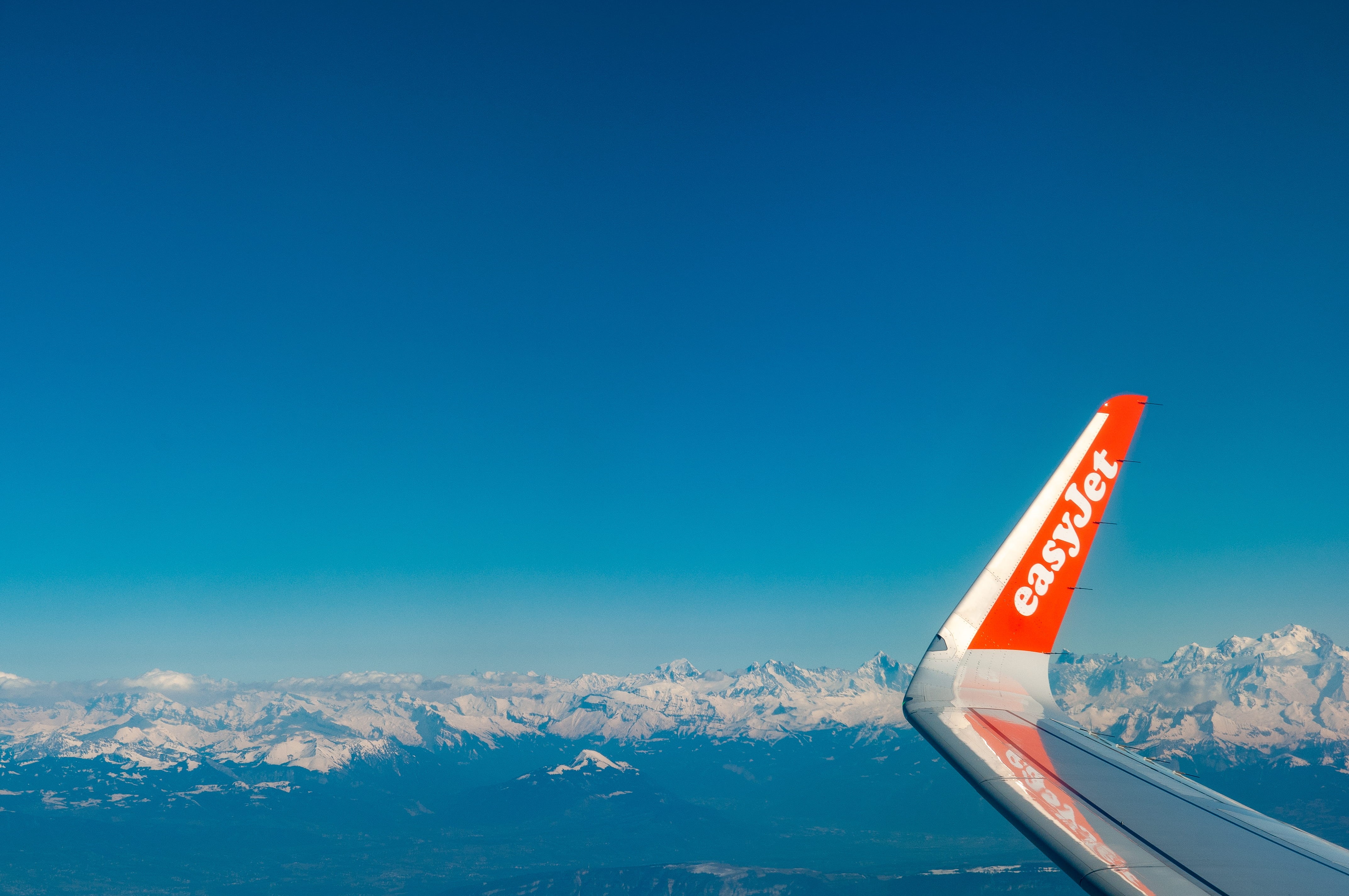wing, snow, clear sky, outdoors, beauty in nature, aircraft, travel, blue, no people, copy space, snowcapped mountain, sky, adventure, glider, horizon, HD Wallpaper