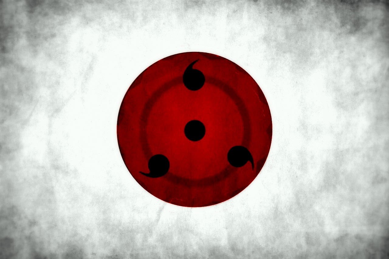 still life, directly above, wall - building feature, indoors, Uchiha clan, 720P, single object, Naruto Shippuuden, circle, close-up, cloud - sky, design, HD Wallpaper