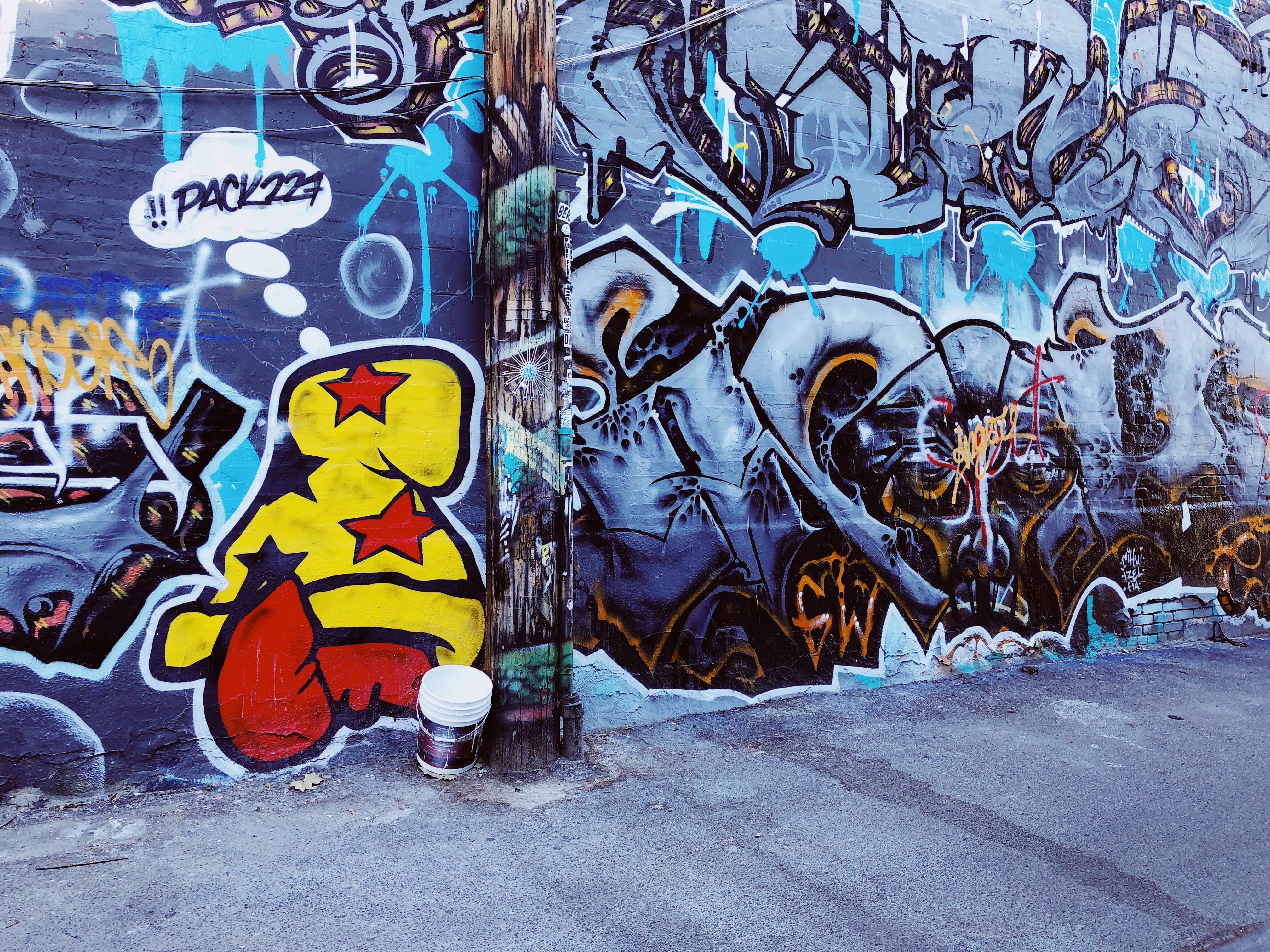 text, street, footpath, day, no people, multi colored, modern art, architecture, street art, los angeles, mural, 647 n martel ave, multicolored, sidewalk, HD Wallpaper