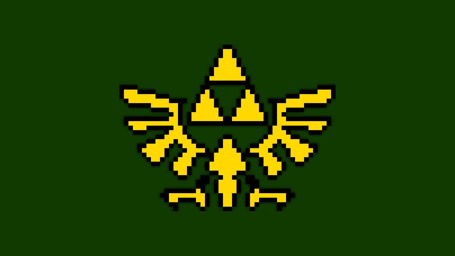 The Legend of Zelda, design, 1080P, yellow, modern, Triforce, night, pattern, building, logo, indoors, legend, repetition, architecture, connection, pixels, HD Wallpaper