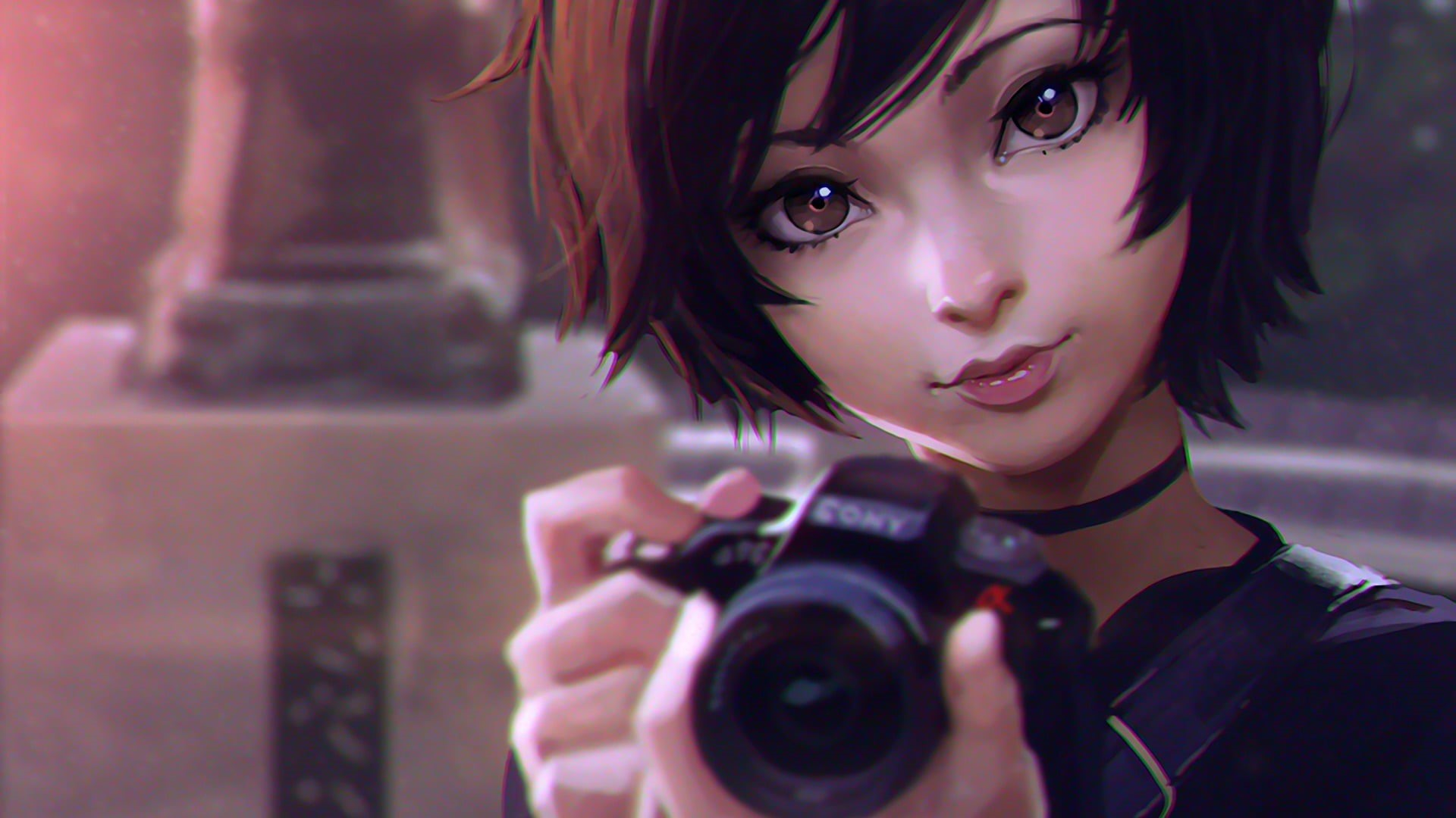 character, photographer, illustration, beautiful woman, brown, camera - photographic equipment, young adult, camera, young women, girls, photographing, HD Wallpaper