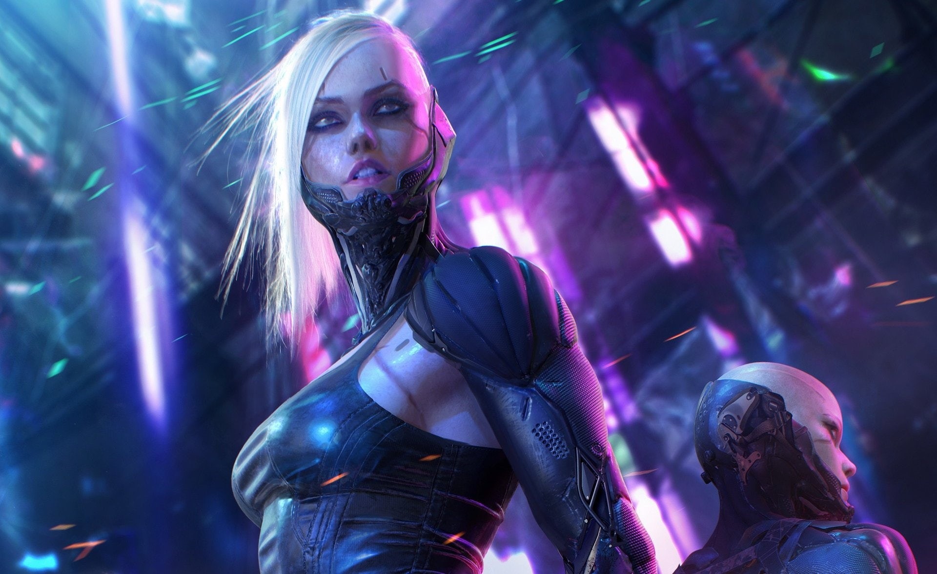 Blonde, 1080P, Cyberpunk, Woman, Girl, Sci Fi, Cyborg, HD Wallpaper