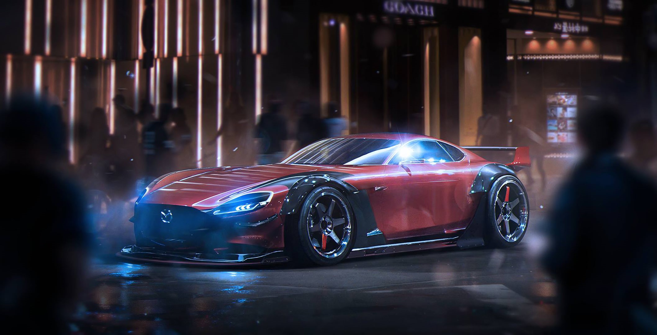 power, sports Race, city, selective focus, night, side View, illuminated, land Vehicle, Tuning, ferrari, 1080P, motion, alloy Wheel, street, new, car, HD Wallpaper