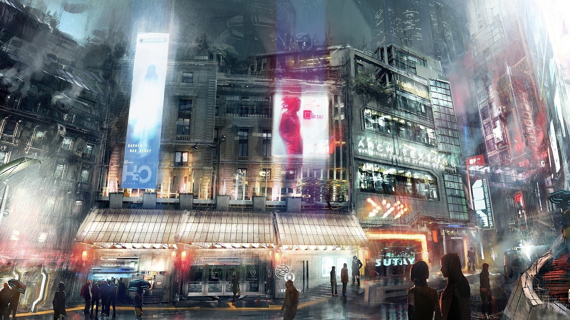 City, Night, 1080P, Future, Art, fiction, HD Wallpaper