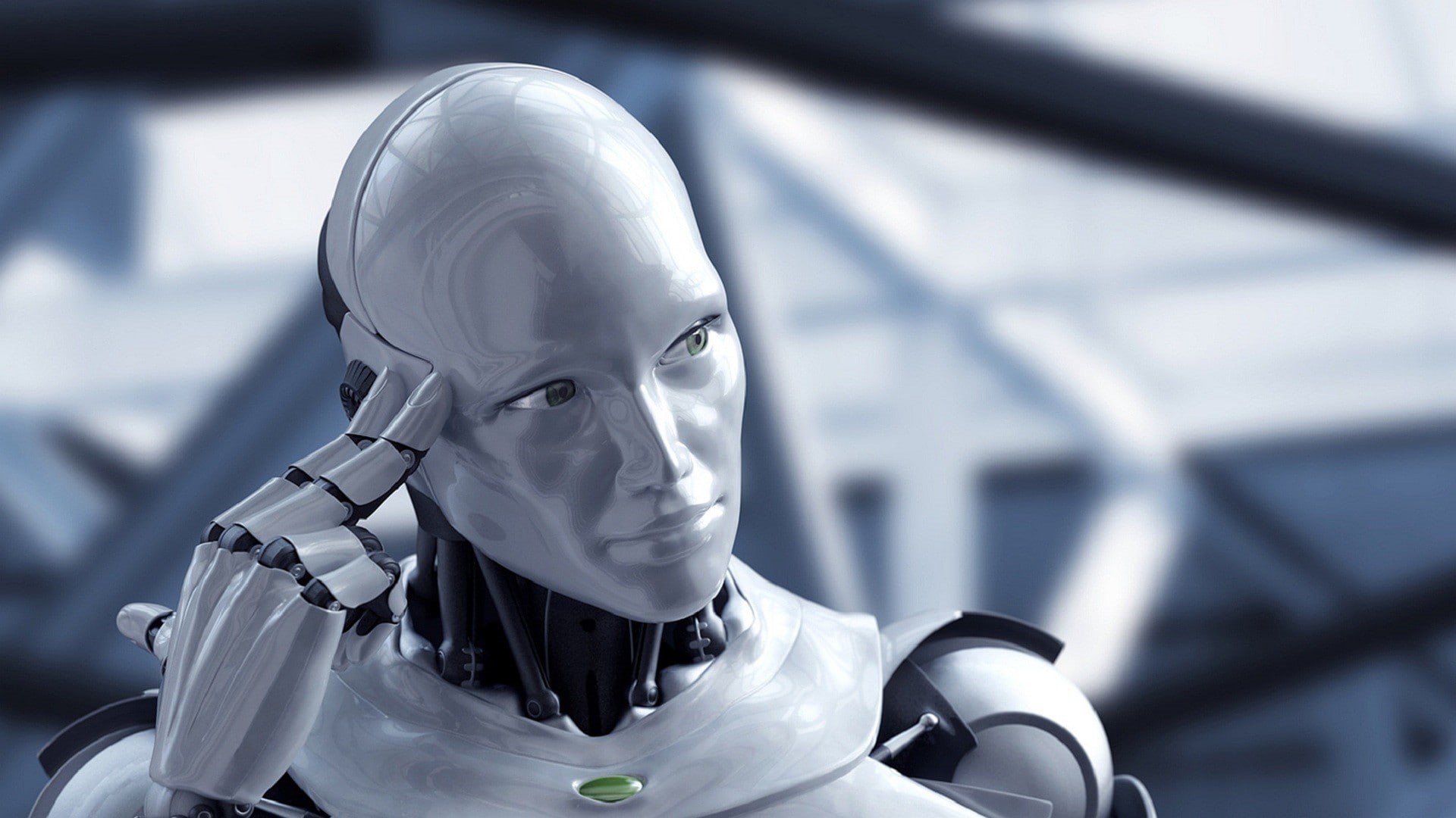 digital art, technology, robot, 1080P, hands, face, Hi-Tech, HD Wallpaper