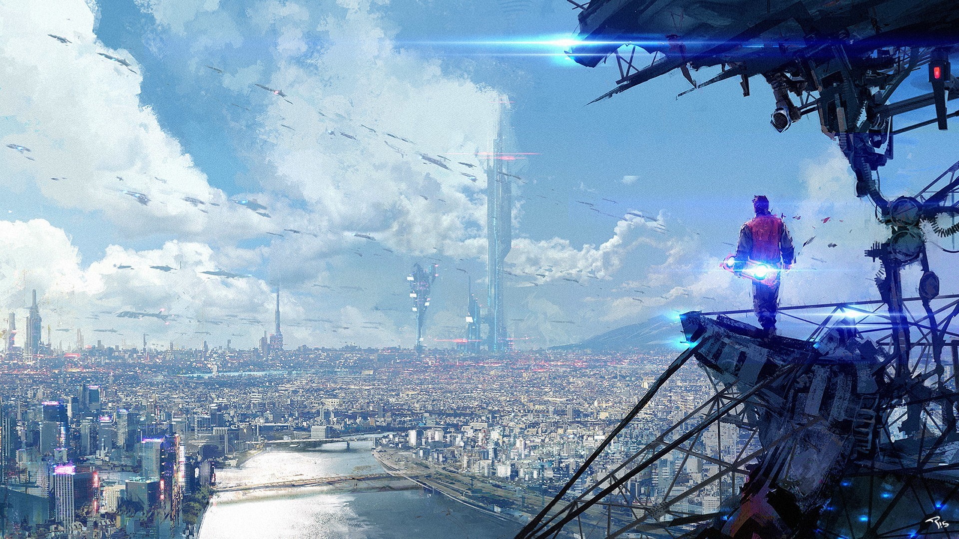 Concept Art, city, digital art, Back To The Future, artwork, Futuristic, Cityscape, 1080P, HD Wallpaper