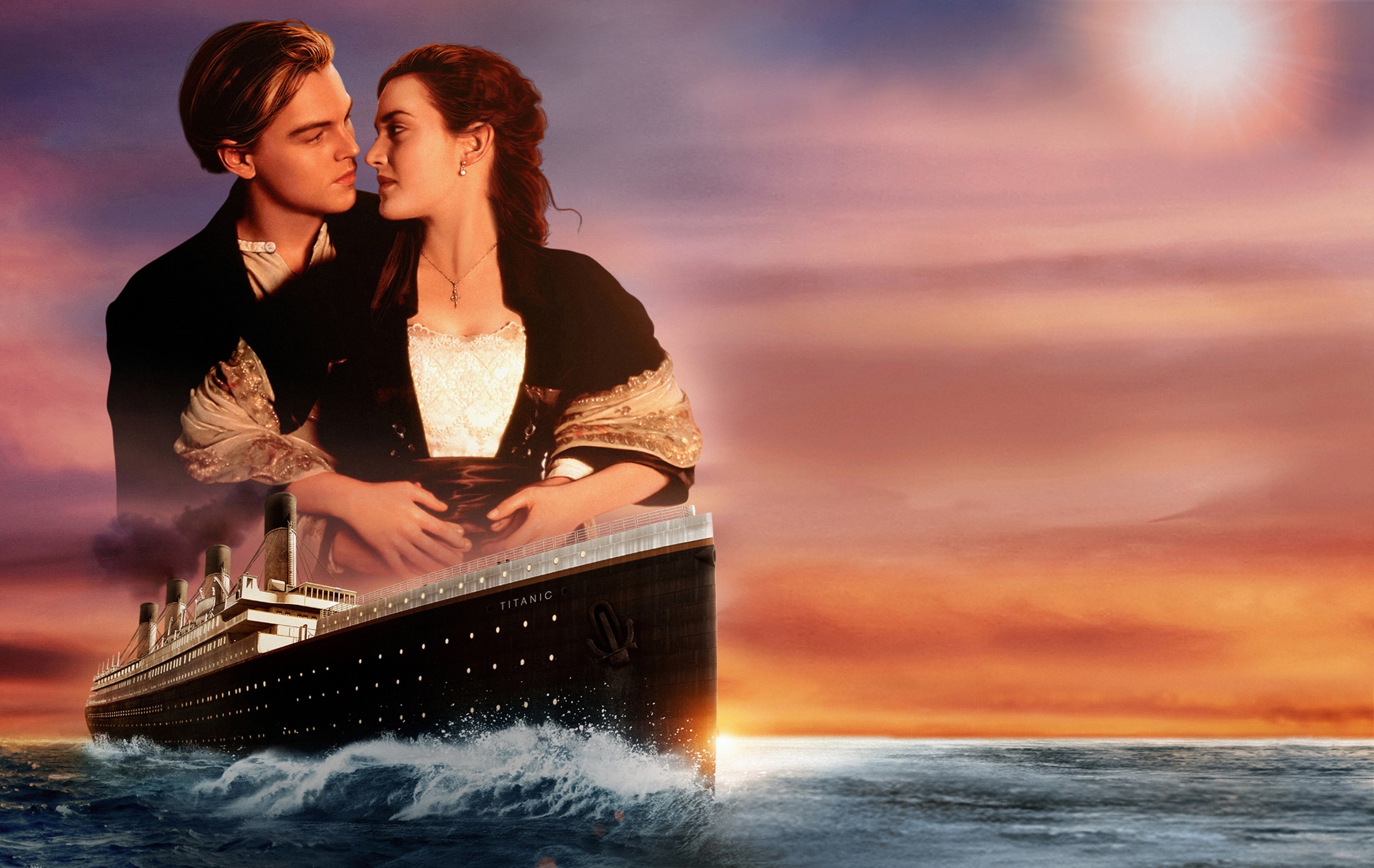 Leonardo DiCaprio, HD, movie, Kate Winslet, Titanic, 4K, jack, rose, scene, 4K, HD Wallpaper