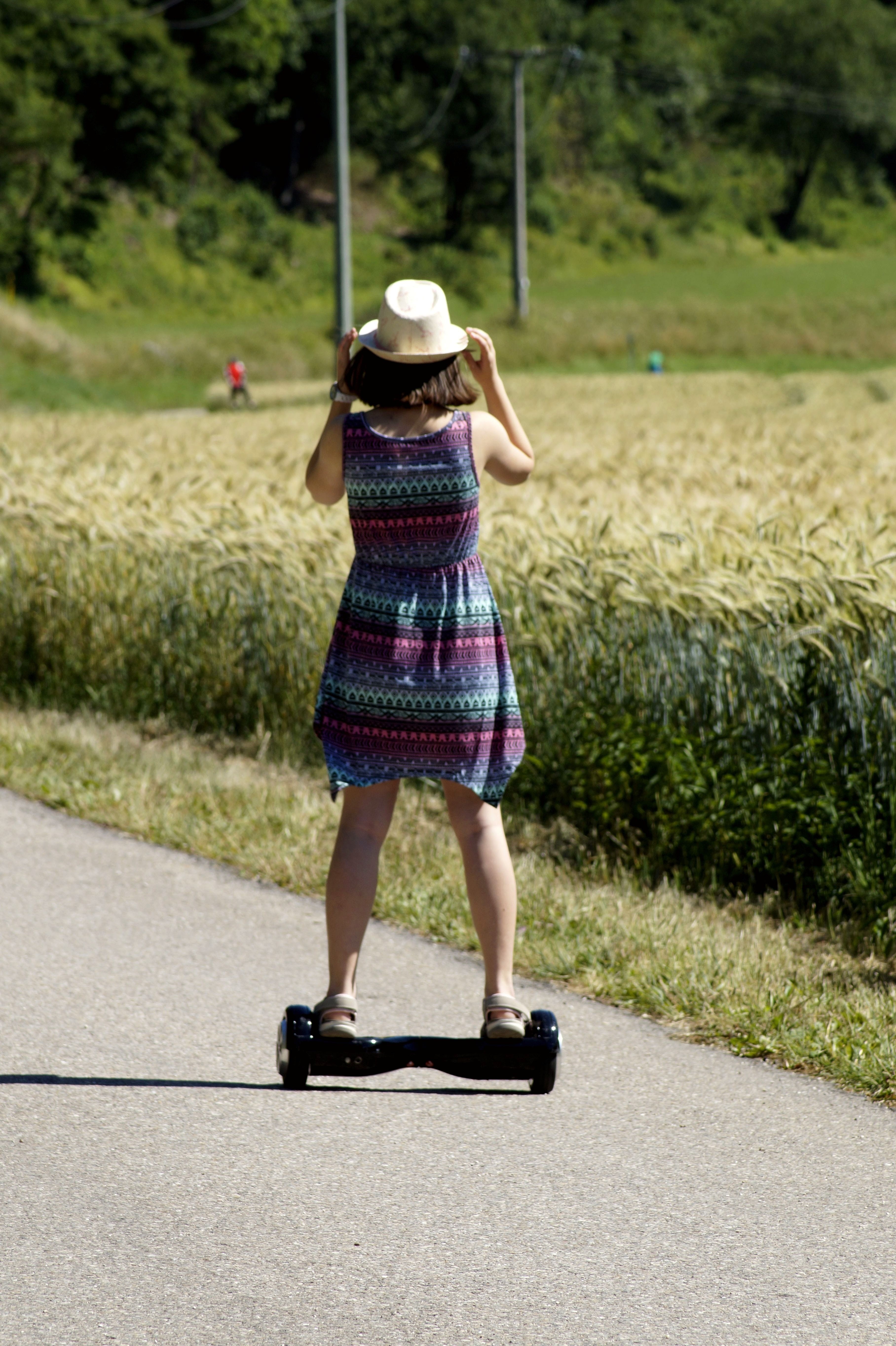 hoverboard, fashion, road, nature, plant, full length, sport, leisure activity, wheels, clothing, hat, smart wheels, limb, hairstyle, real people, 5K, Phone HD Wallpaper