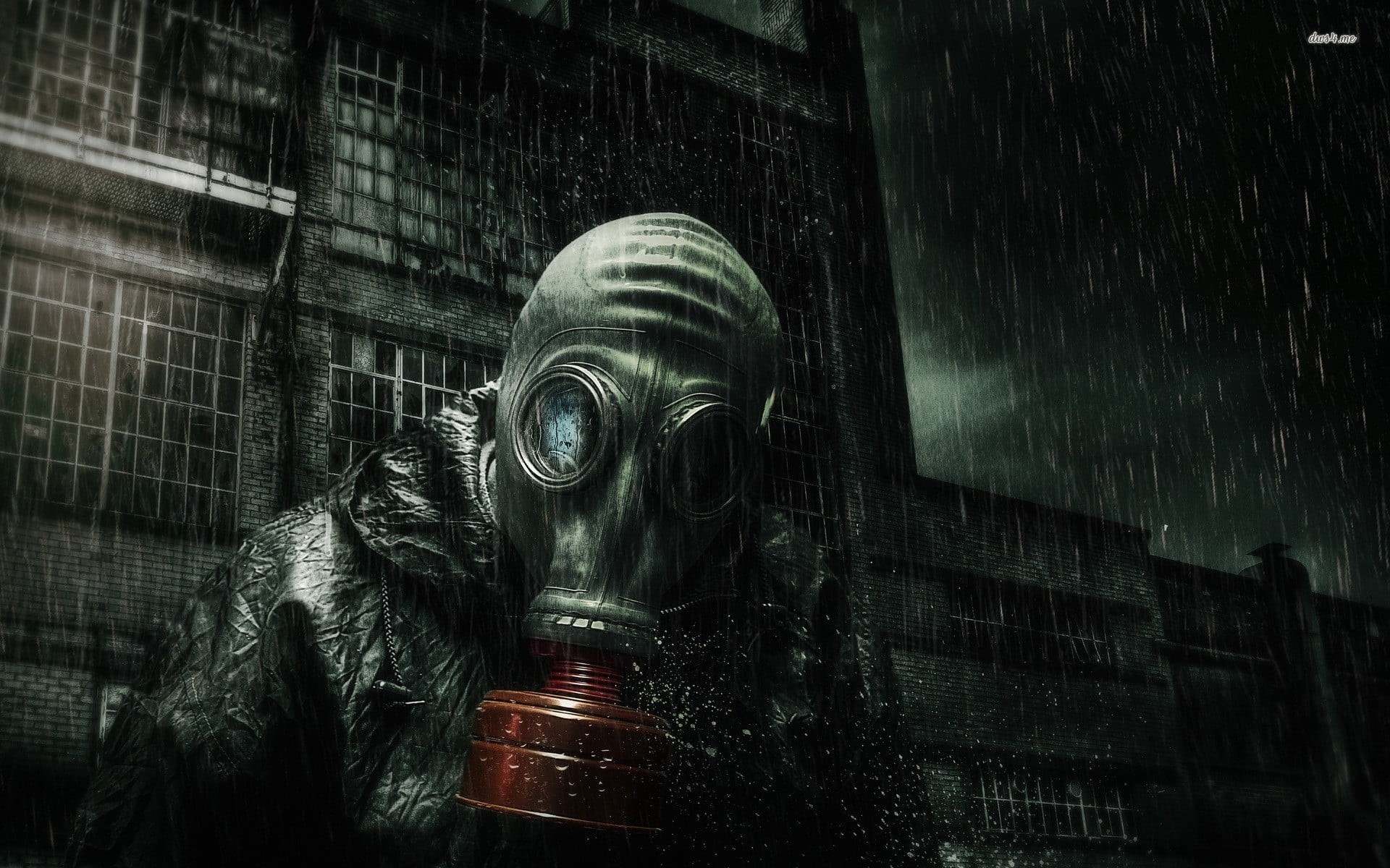artwork, architecture, rain, male likeness, nature, apocalyptic, craft, sculpture, application, office building exterior, statue, skyscraper, water, building, HD Wallpaper