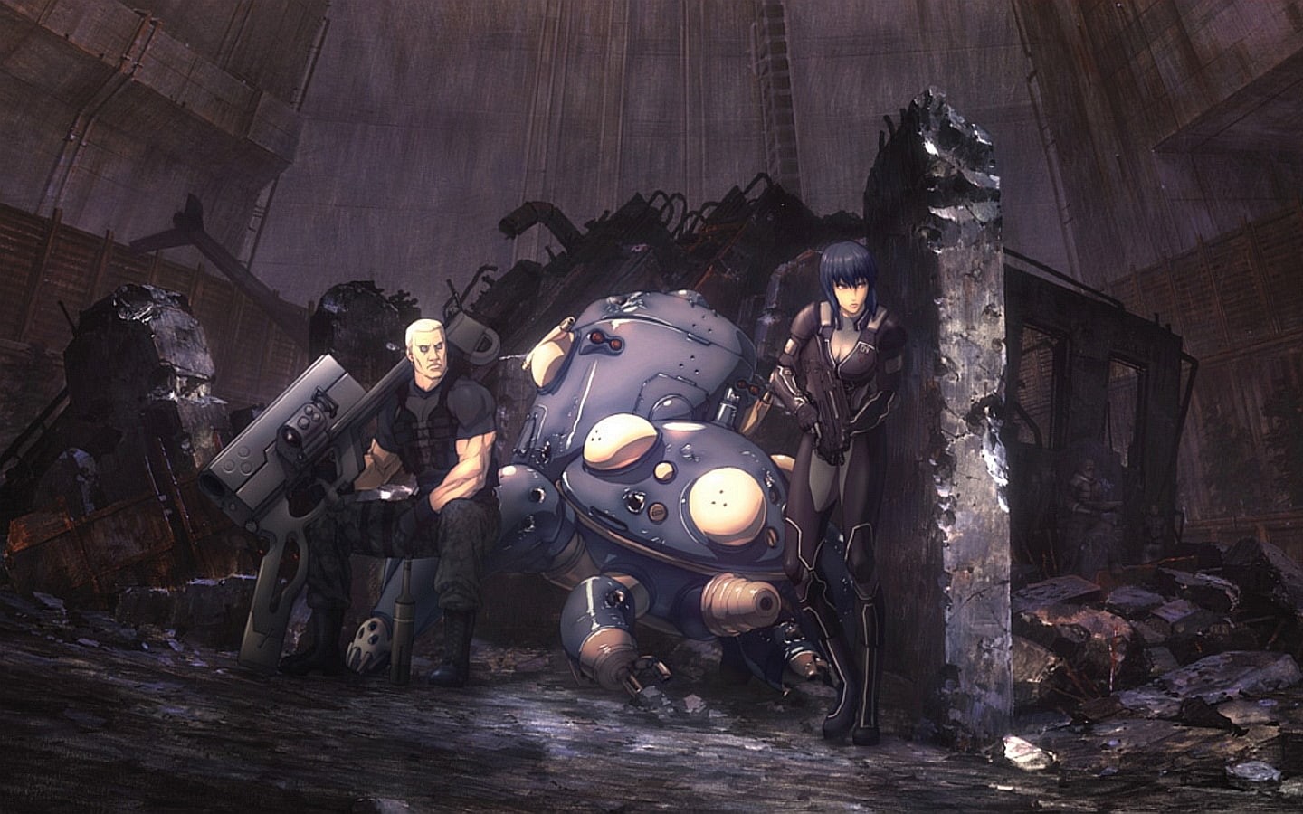 anime girls, Kusanagi Motoko, anime, 720P, Tachikoma, Ghost in the Shell, Batou, HD Wallpaper