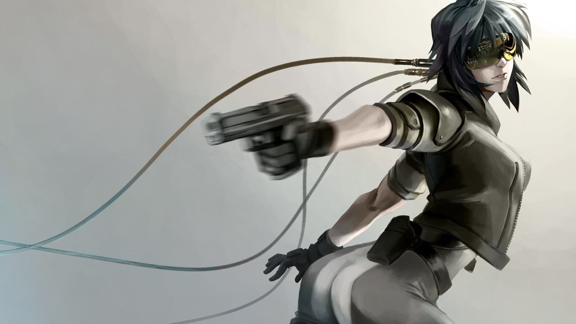 pistol, anime, one person, lifestyles, vitality, young adult, Ghost in the Shell, female, women, motion, arts culture and entertainment, sport, HD Wallpaper