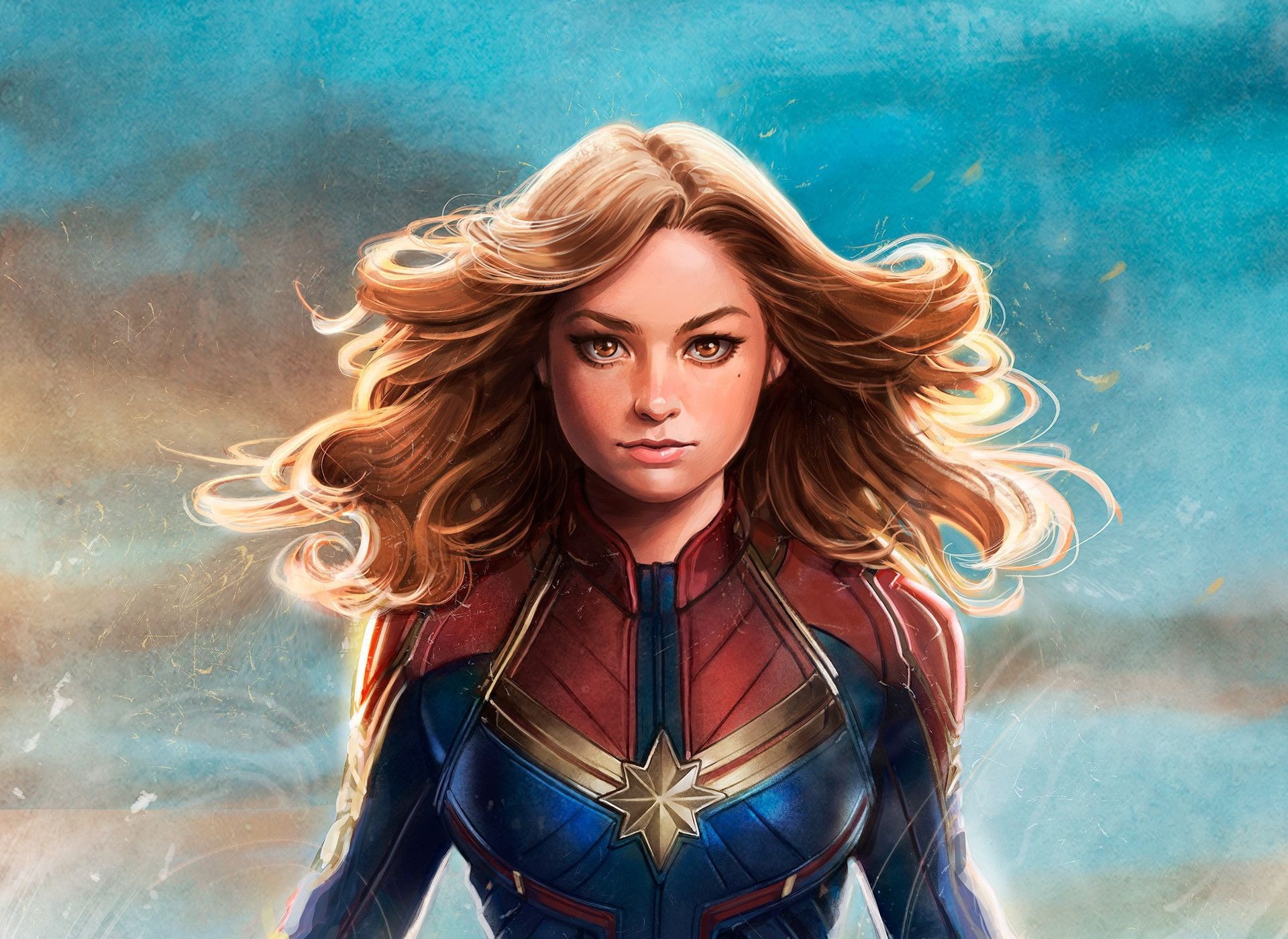 Nick Fury, Powerful, Fists, Adventure, Mar-Vell, Strong, Light, MARVEL, Face, Woman, Superhero, Warrior, Girl, Armor, 1080P, Carol Danvers, EXCLUSIVE, HD Wallpaper